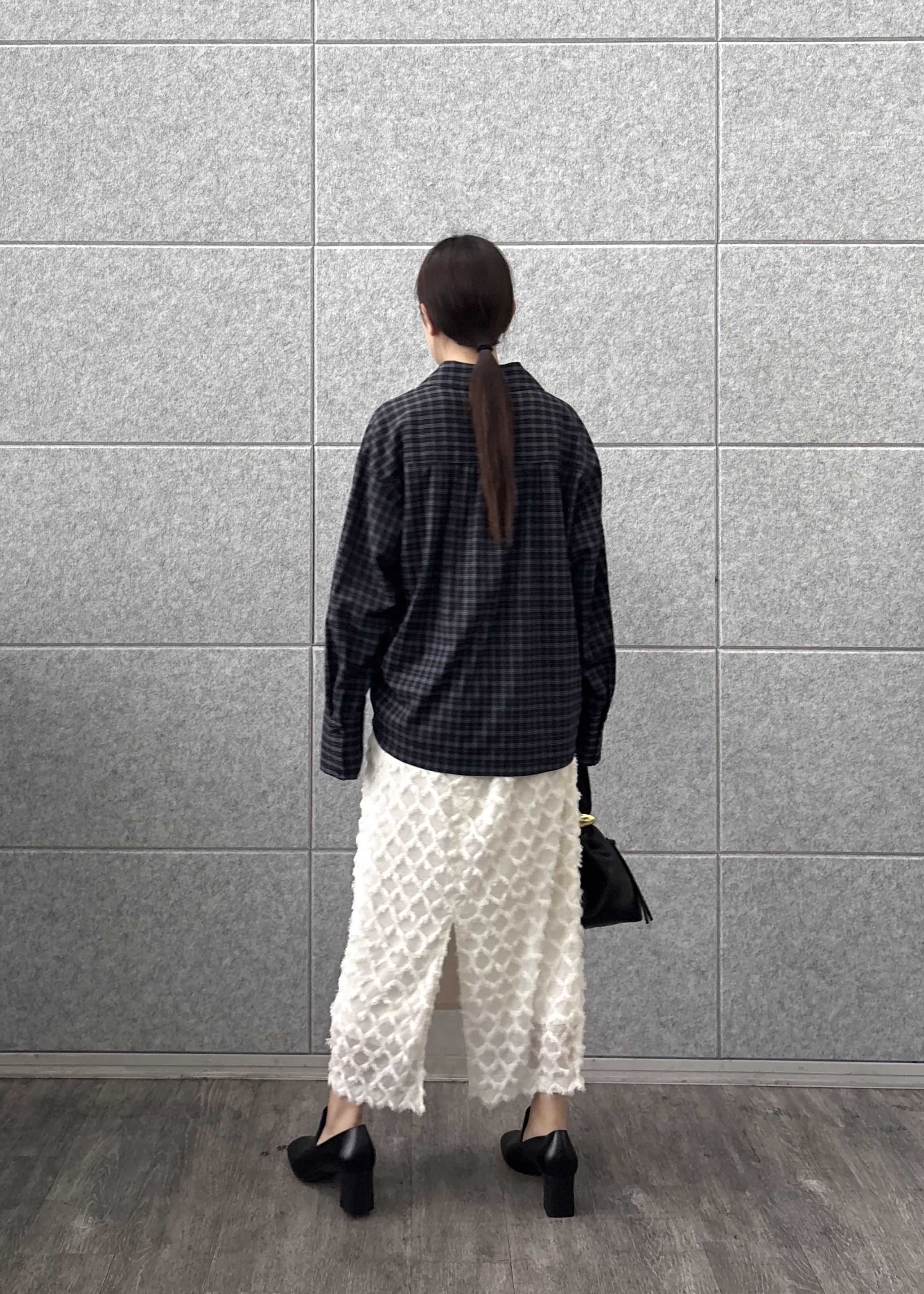 Renoさんの「INDIVI｜バイアスシャーリングチェックシャツ」を使ったコーディネート