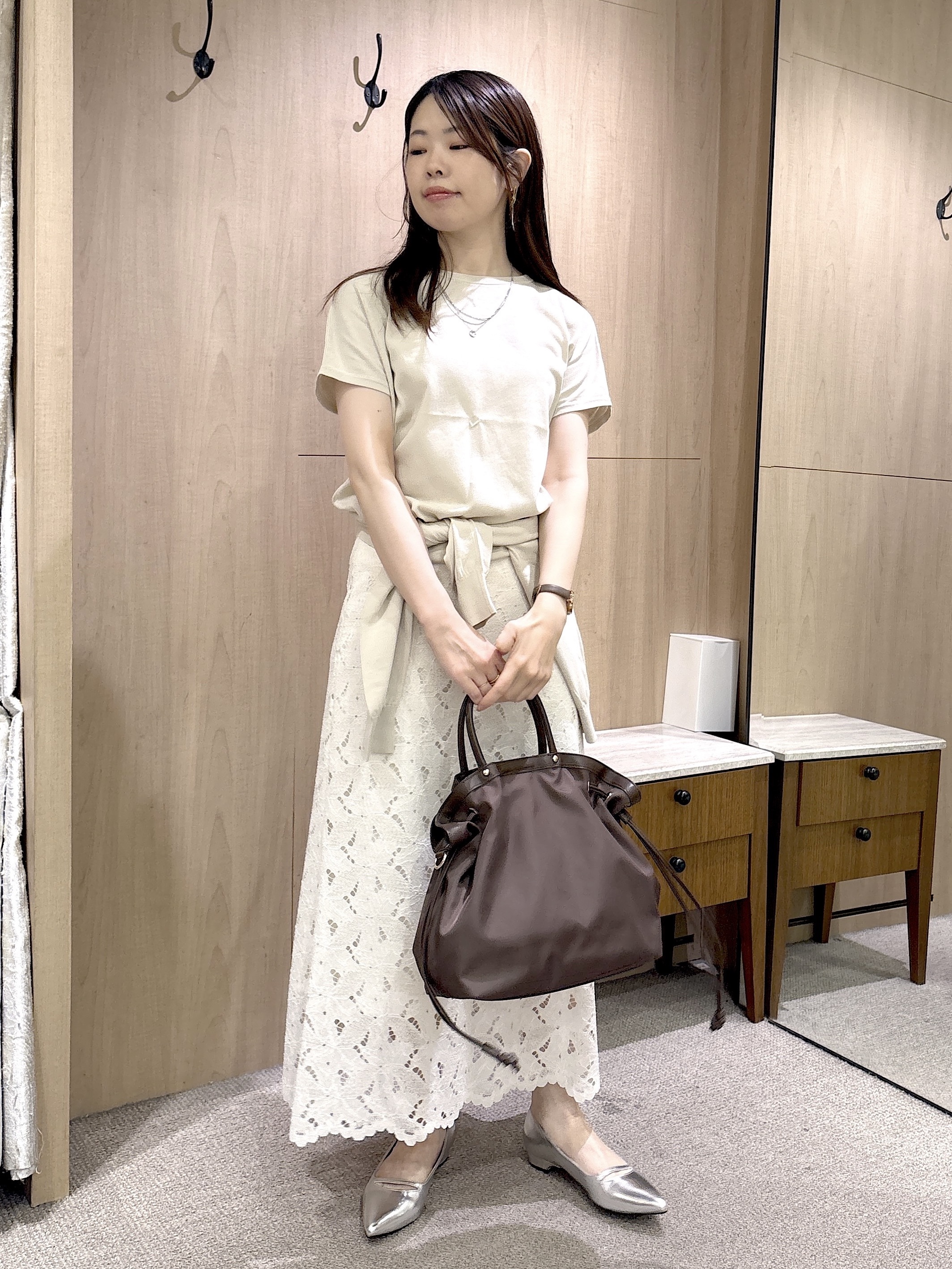 asamiさんの「UNTITLED｜【9色展開/アンサンブル可/洗える】コットンベーシックニット」を使ったコーディネート