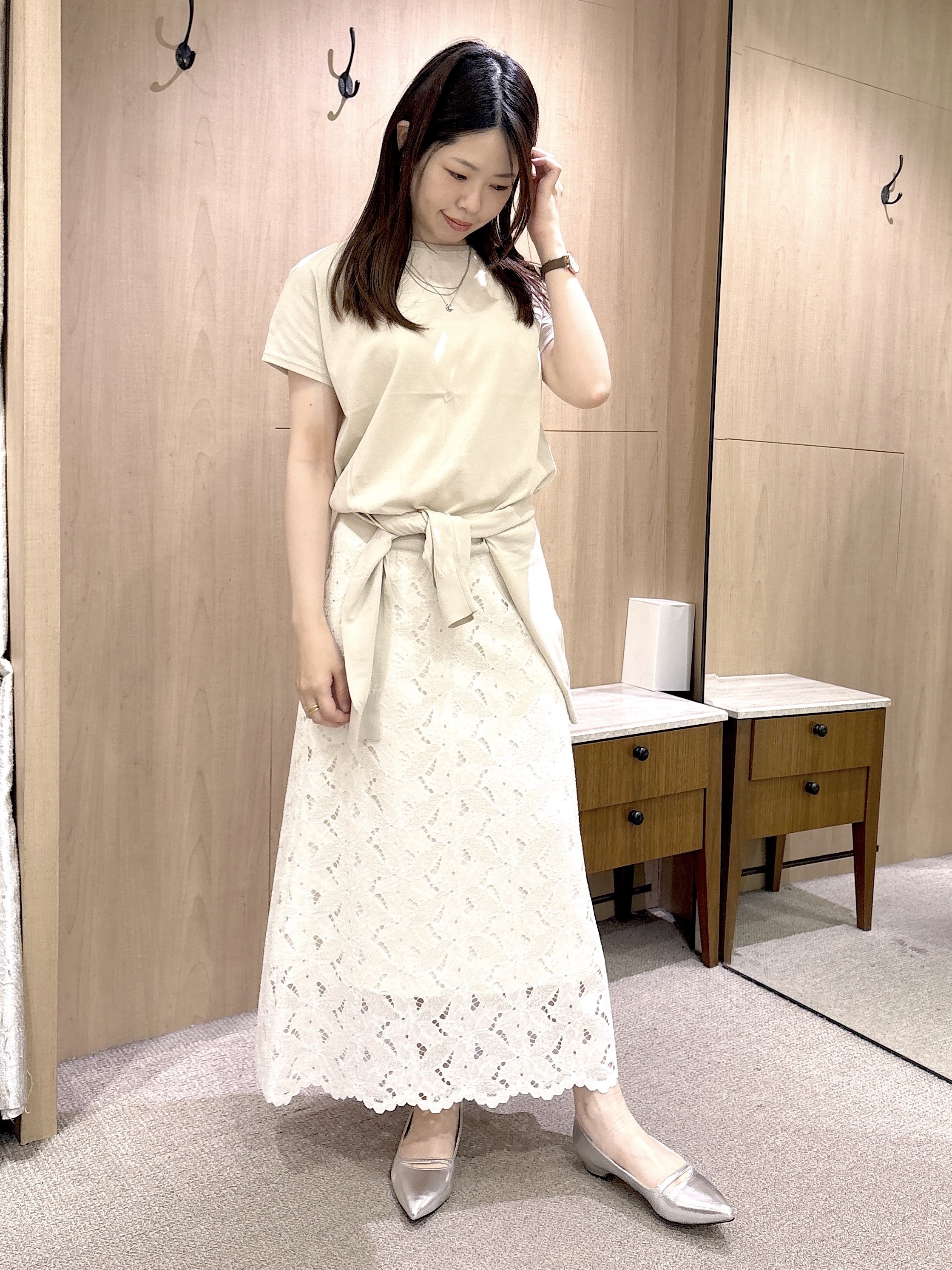 asamiさんの「UNTITLED｜【9色展開/アンサンブル可/洗える】コットンベーシックニット」を使ったコーディネート