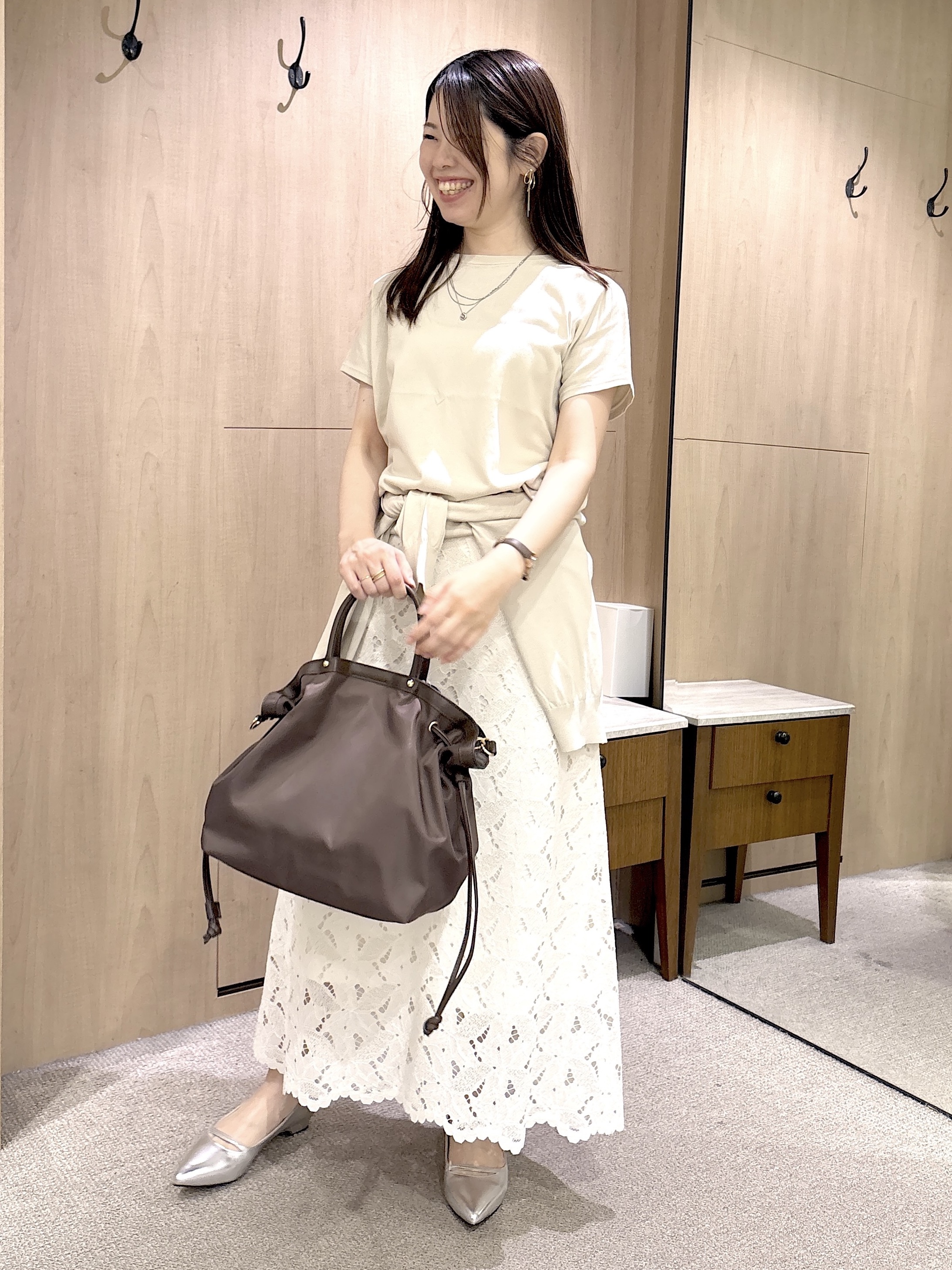 asamiさんの「UNTITLED｜【9色展開/アンサンブル可/洗える】コットンベーシックニット」を使ったコーディネート
