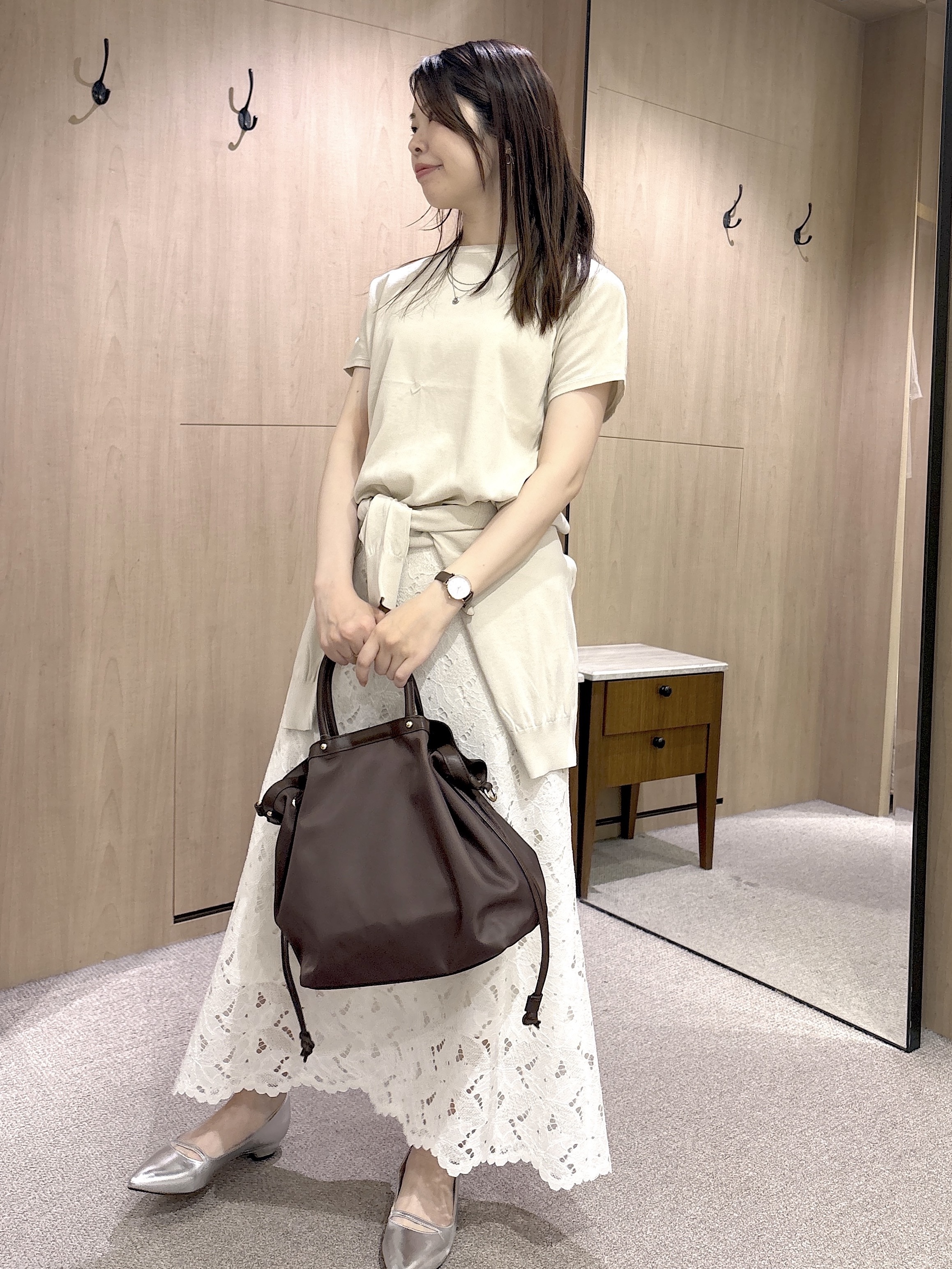 asamiさんの「UNTITLED｜【9色展開/アンサンブル可/洗える】コットンベーシックニット」を使ったコーディネート