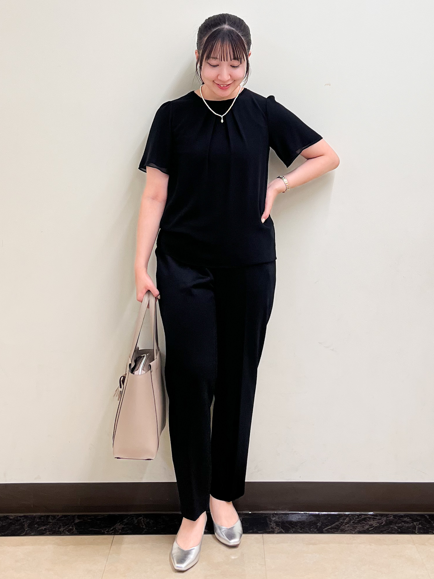 mikikoさんの「Reflect｜【S-4Lサイズ/UVカット／接触冷感】シフォンジャージブラウス」を使ったコーディネート