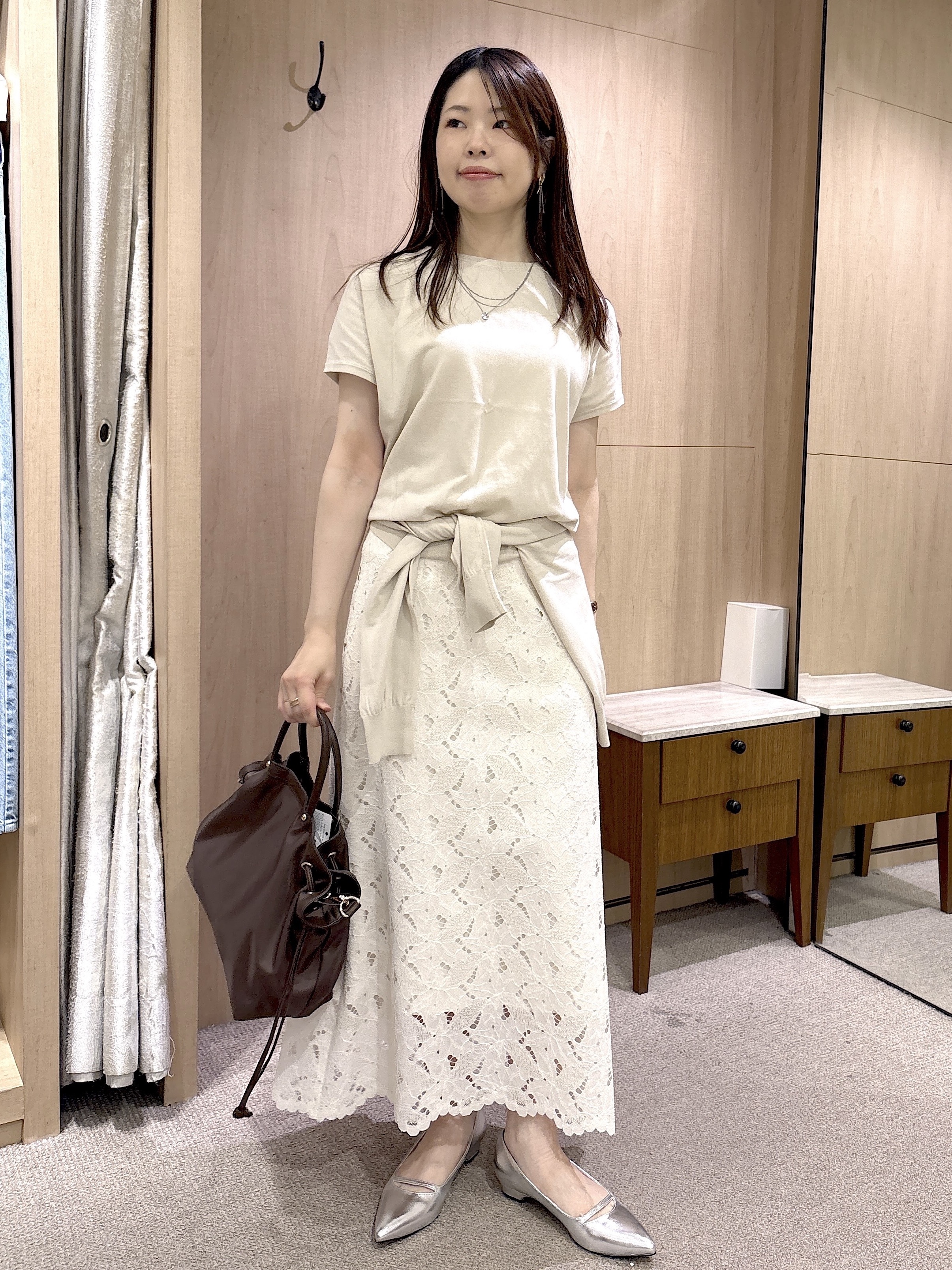 asamiさんの「UNTITLED｜【9色展開/アンサンブル可/洗える】コットンベーシックニット」を使ったコーディネート