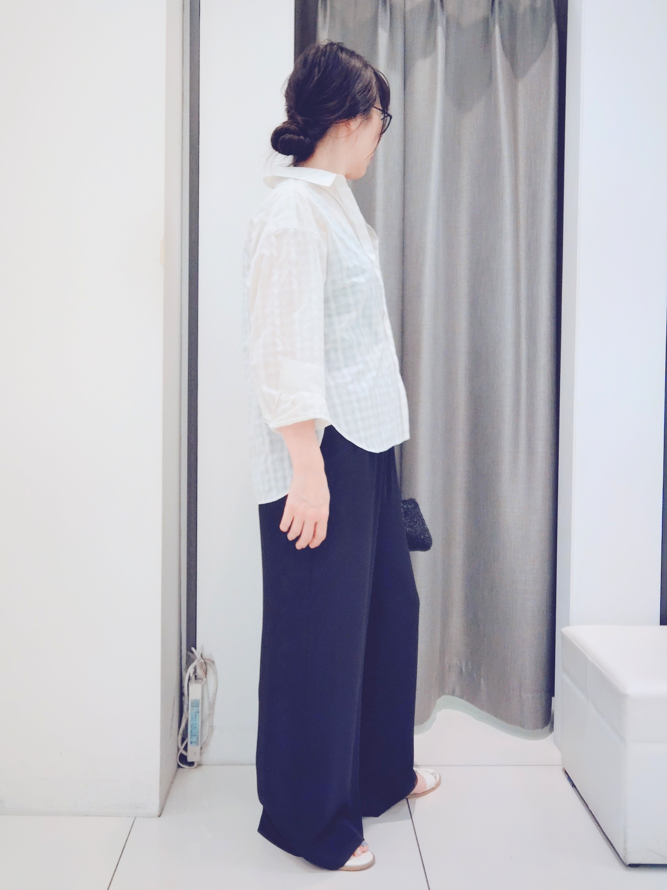 YABUさんの「UNTITLED｜【秋映え/羽織り】シアーチェックシャツブラウス」を使ったコーディネート