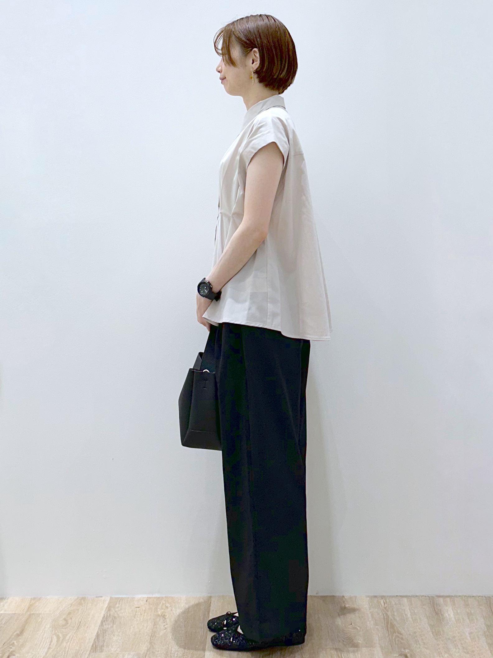 yurieさんの「OPAQUE.CLIP｜タックペプラムブラウス【洗濯機OK】」を使ったコーディネート