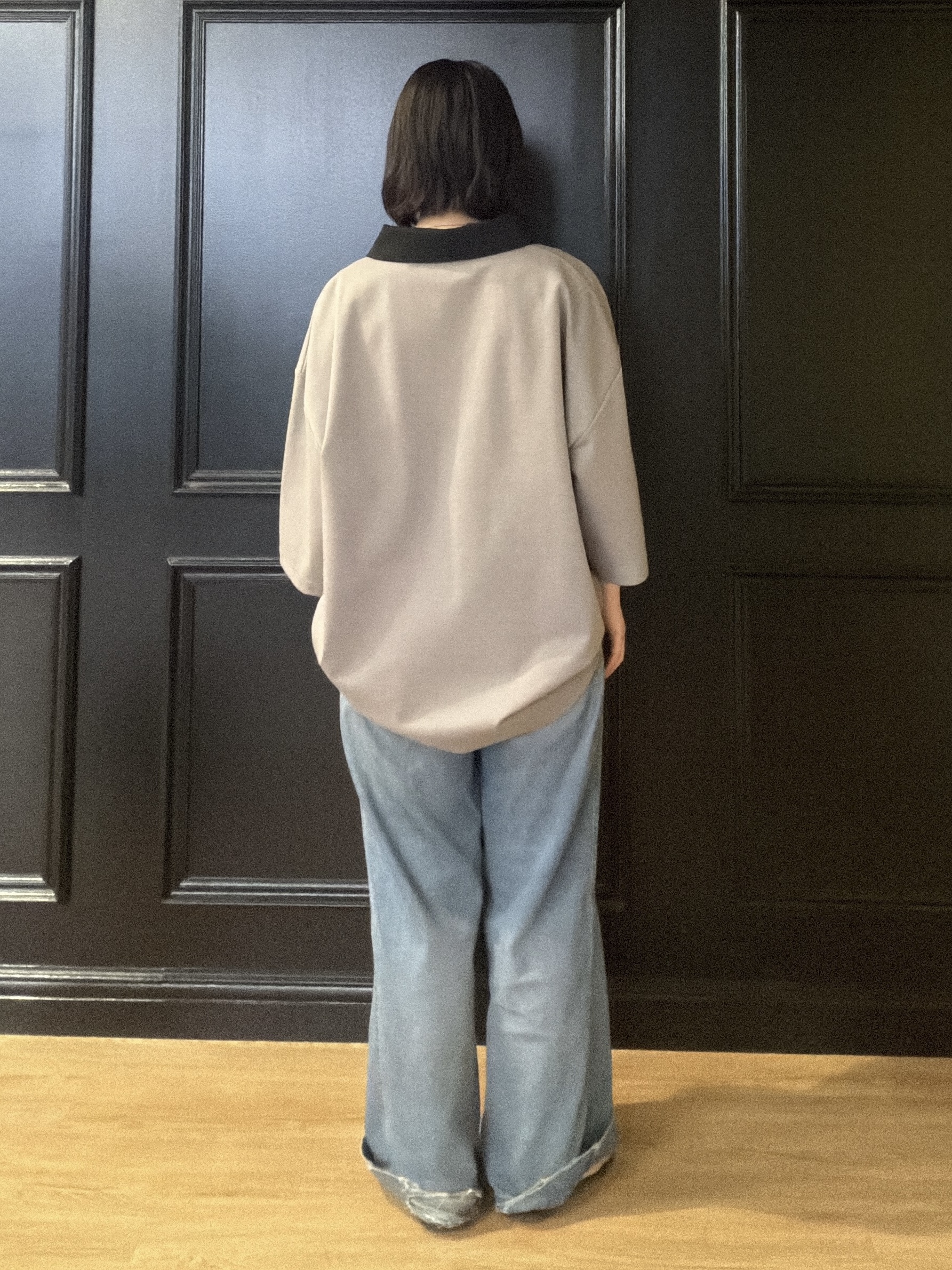 abeさんの「tk.TAKEO KIKUCHI｜【人気商品！】カラースイッチハーフジップポロ／ドロップショルダー／ポロシャツ／ドライタッチ」を使ったコーディネート
