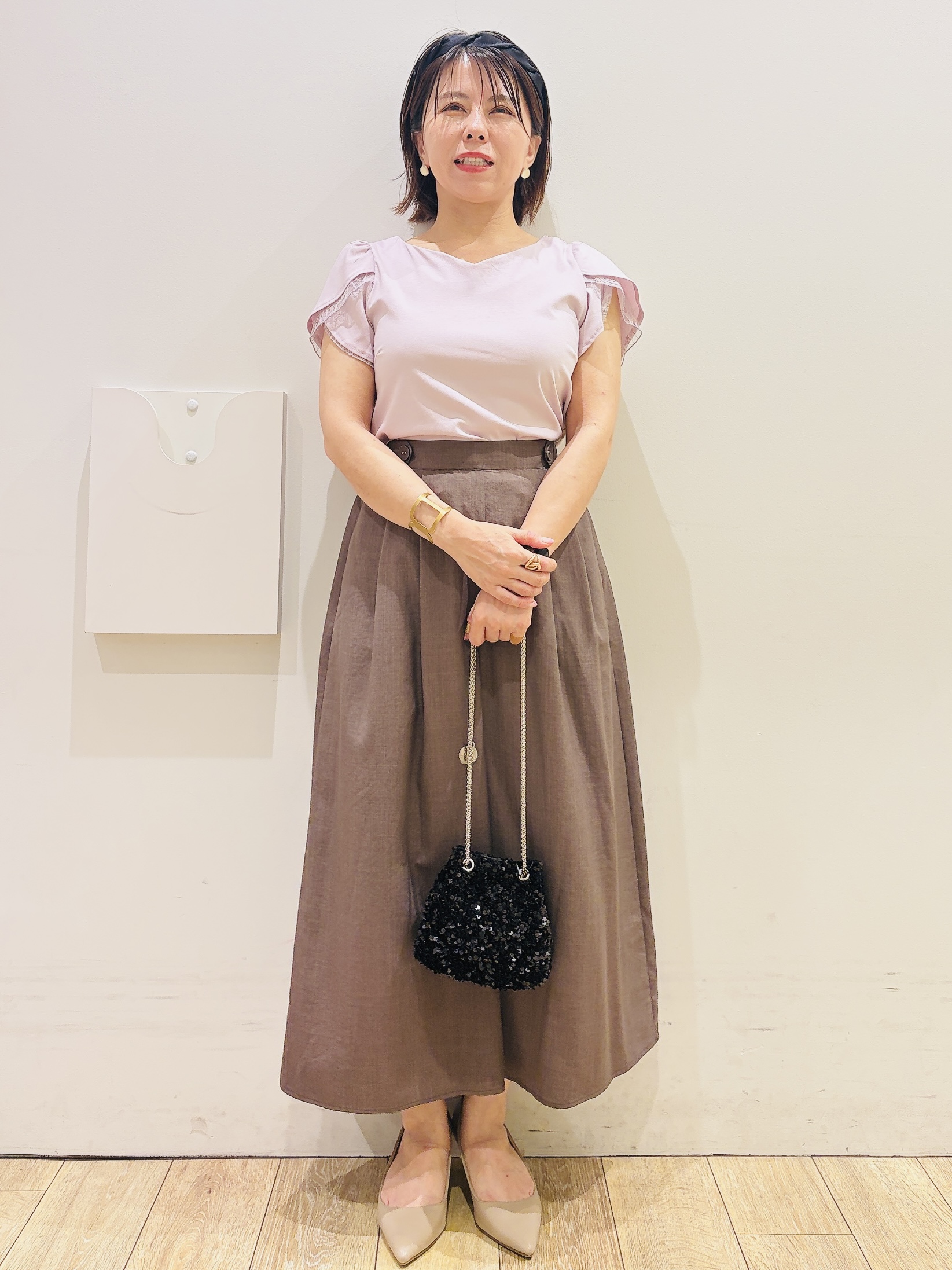 YUKOさんの「index｜【接触冷感／UVケア】ハートネックレースレイヤードトップス《洗濯機OK／6col》」を使ったコーディネート