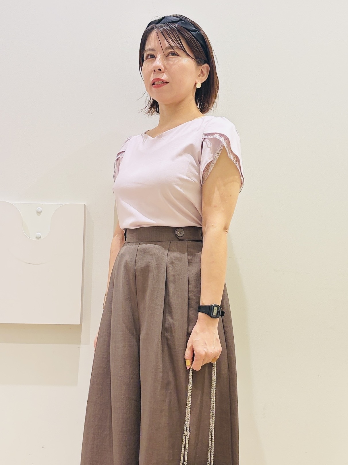 YUKOさんの「index｜【接触冷感／UVケア】ハートネックレースレイヤードトップス《洗濯機OK／6col》」を使ったコーディネート