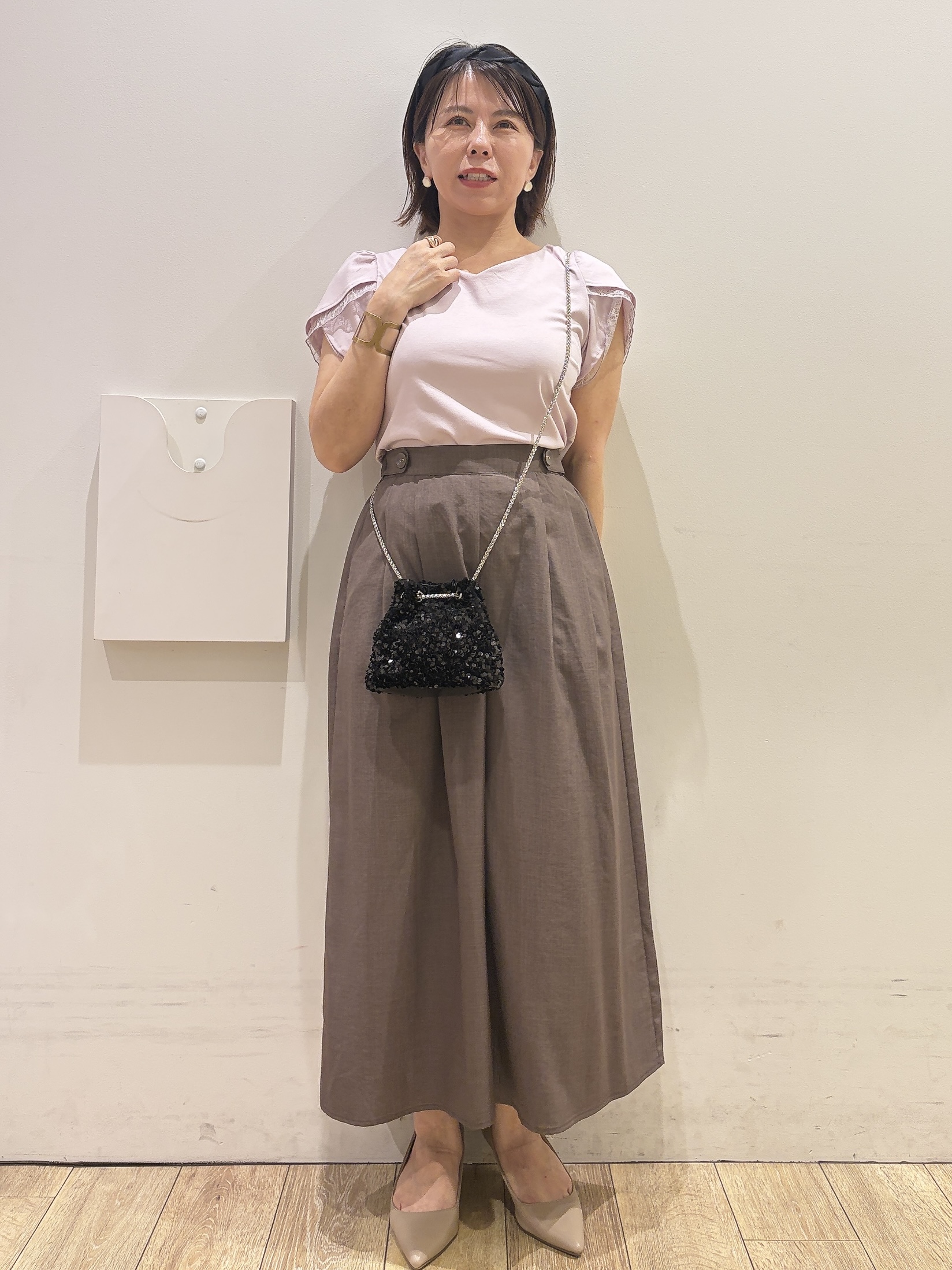 YUKOさんの「index｜【接触冷感／UVケア】ハートネックレースレイヤードトップス《洗濯機OK／6col》」を使ったコーディネート
