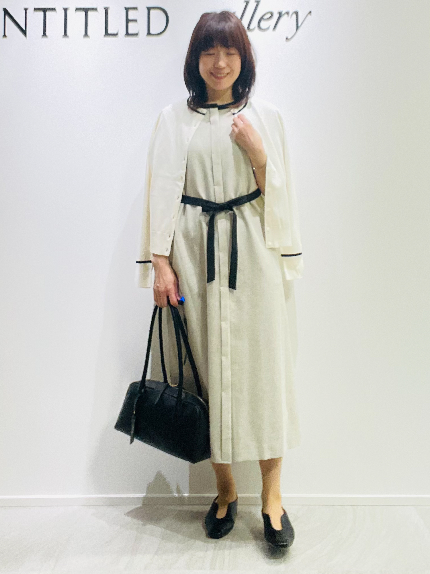 めいさんの「UNTITLED｜【接触冷感/UVカット/イージーケア】配色ラインワンピース」を使ったコーディネート