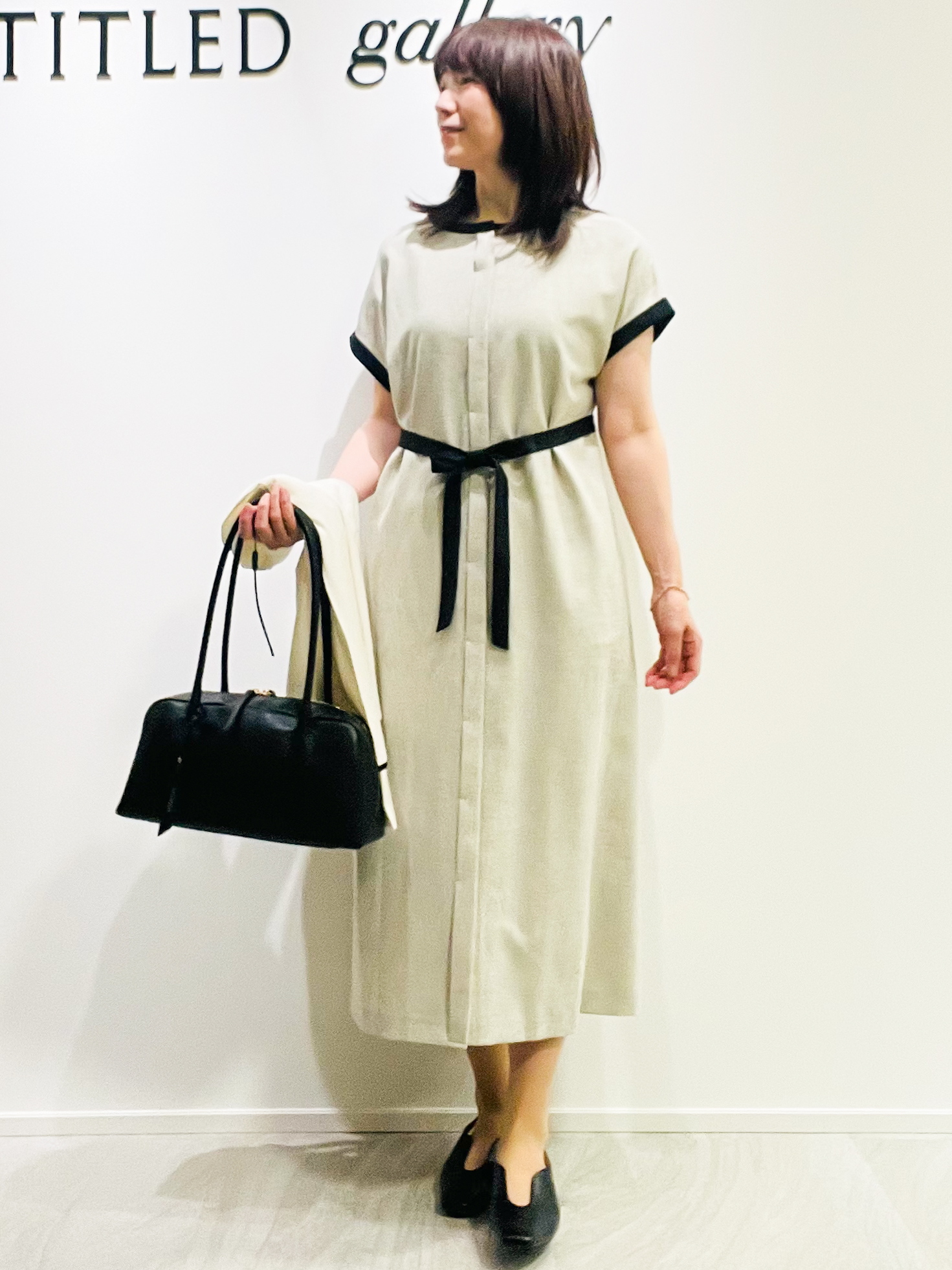 めいさんの「UNTITLED｜【接触冷感/UVカット/イージーケア】配色ラインワンピース」を使ったコーディネート