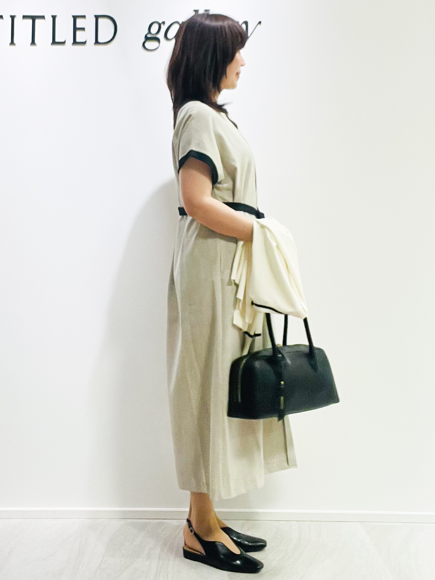めいさんの「UNTITLED｜【接触冷感/UVカット/イージーケア】配色ラインワンピース」を使ったコーディネート