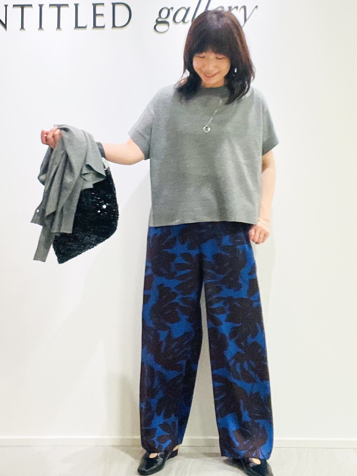 めいさんの「UNTITLED｜【アンサンブル可/品のある透け感】Tシャツ風ニットトップス」を使ったコーディネート