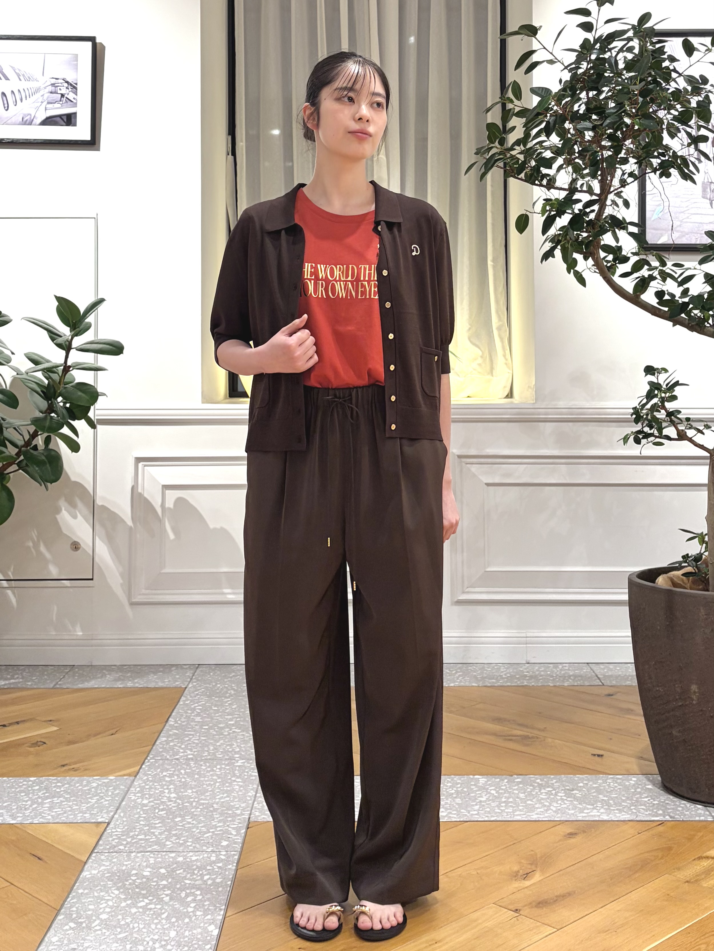 pupiさんの「DRESSTERIOR｜【接触冷感／UVカット】クールタッチ シャツカーディガン」を使ったコーディネート