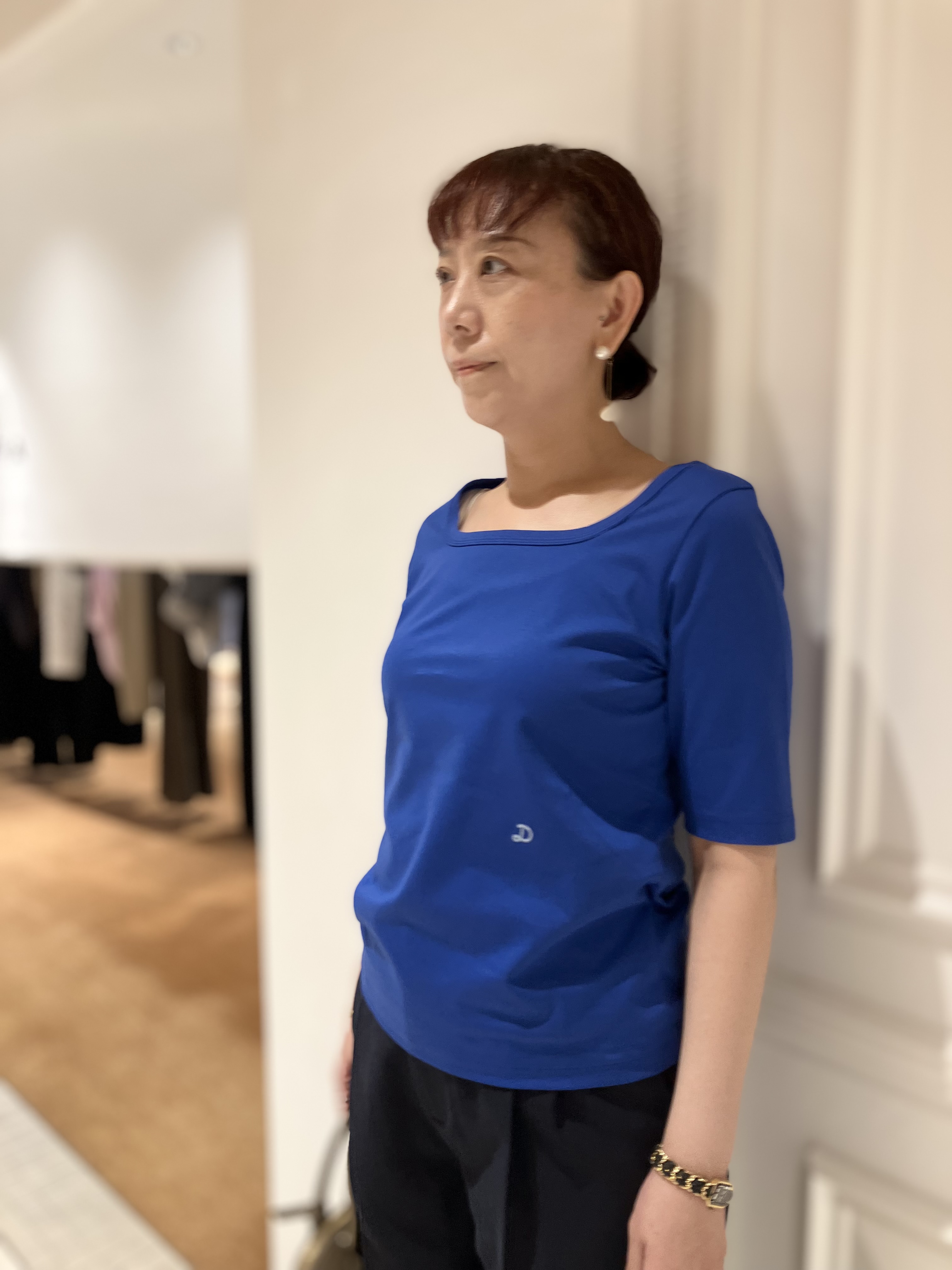 TAJIさんの「DRESSTERIOR｜【接触冷感/UVカット/抗菌防臭/しわ防止】クールデオドラント スクエアネックプルオーバー」を使ったコーディネート