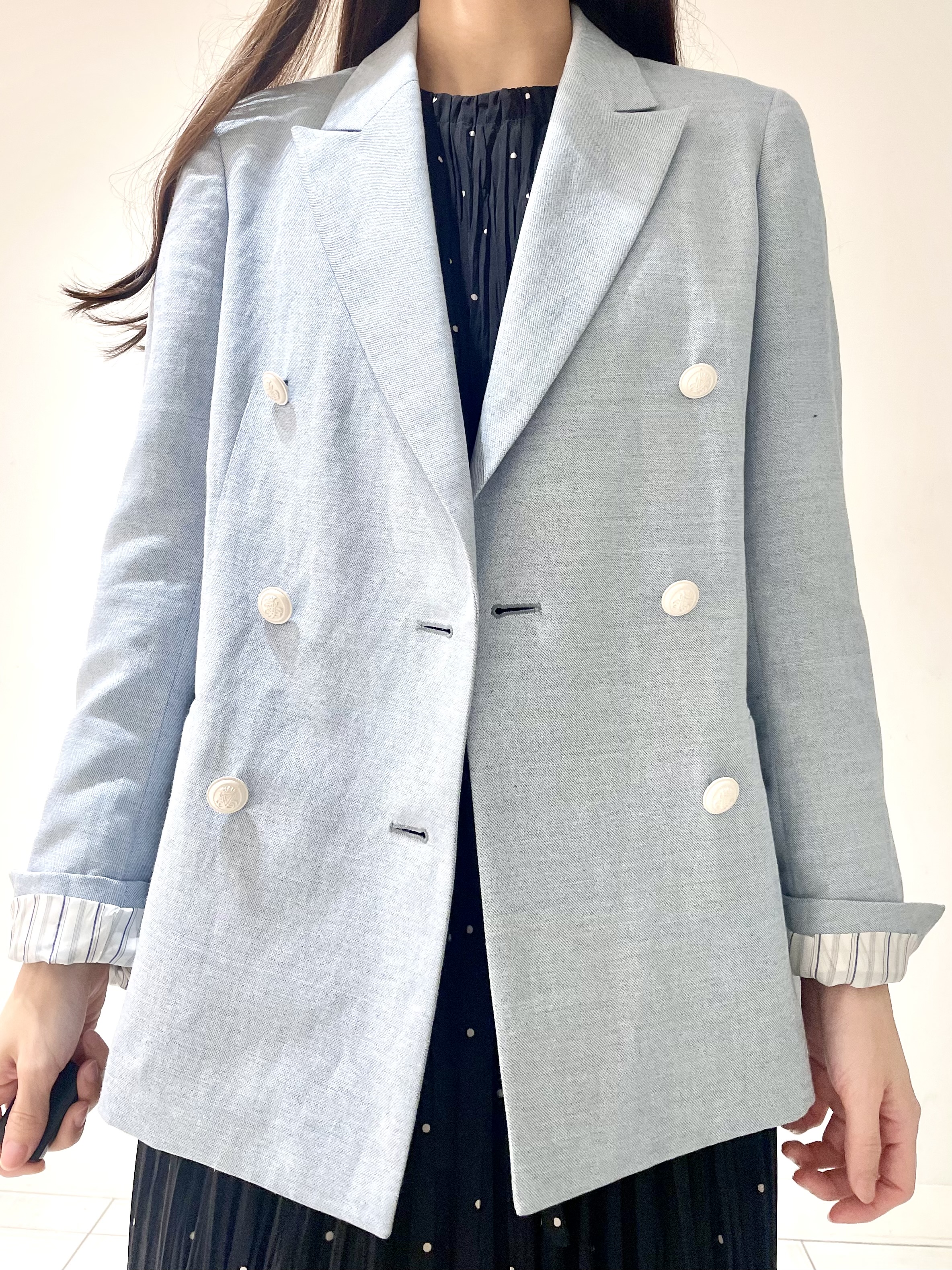ことさんの「DRESSTERIOR｜【セットアップ可】リネンブレンドダブルブレストジャケット」を使ったコーディネート