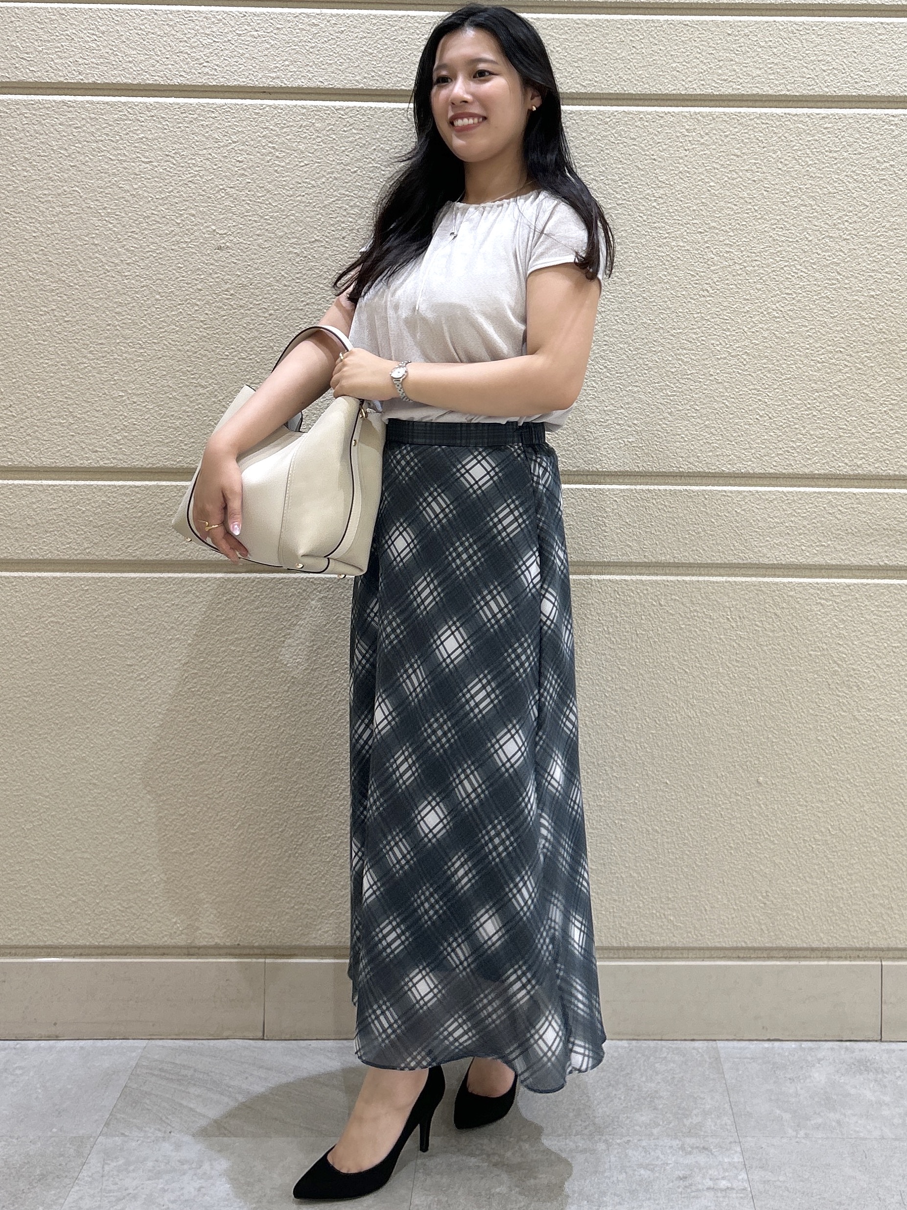 Momokaさんの「COUP DE CHANCE｜【手洗い可／日本製】フレンチスリーブトップス」を使ったコーディネート