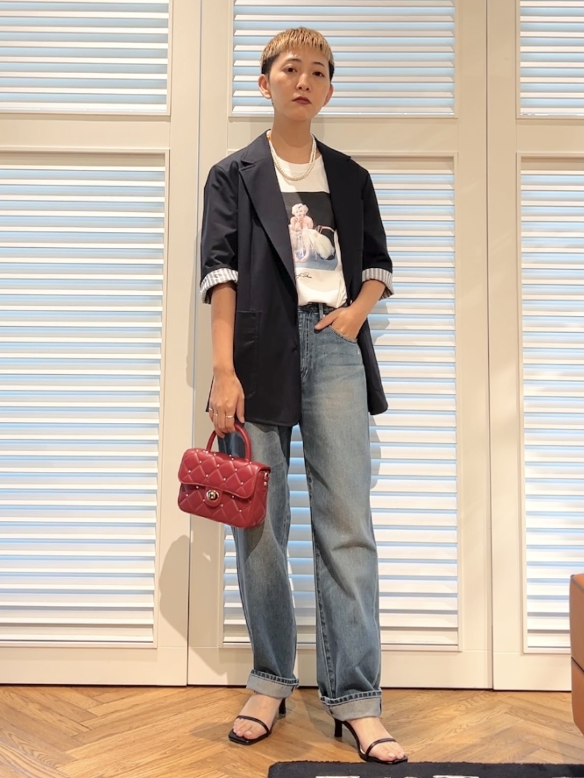 OCHIAIさんの「DRESSTERIOR｜【接触冷感/セットアップ可】 2WAYストレッチスリークオータージャケット」を使ったコーディネート