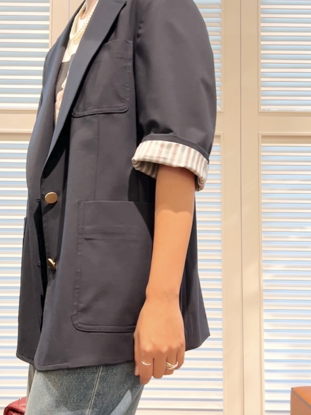 OCHIAIさんの「DRESSTERIOR｜【接触冷感/セットアップ可】 2WAYストレッチスリークオータージャケット」を使ったコーディネート