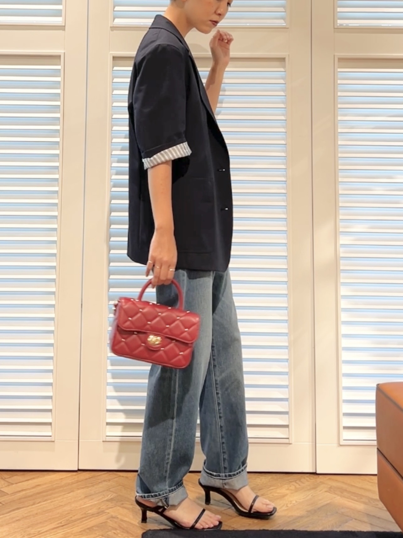 OCHIAIさんの「DRESSTERIOR｜【接触冷感/セットアップ可】 2WAYストレッチスリークオータージャケット」を使ったコーディネート