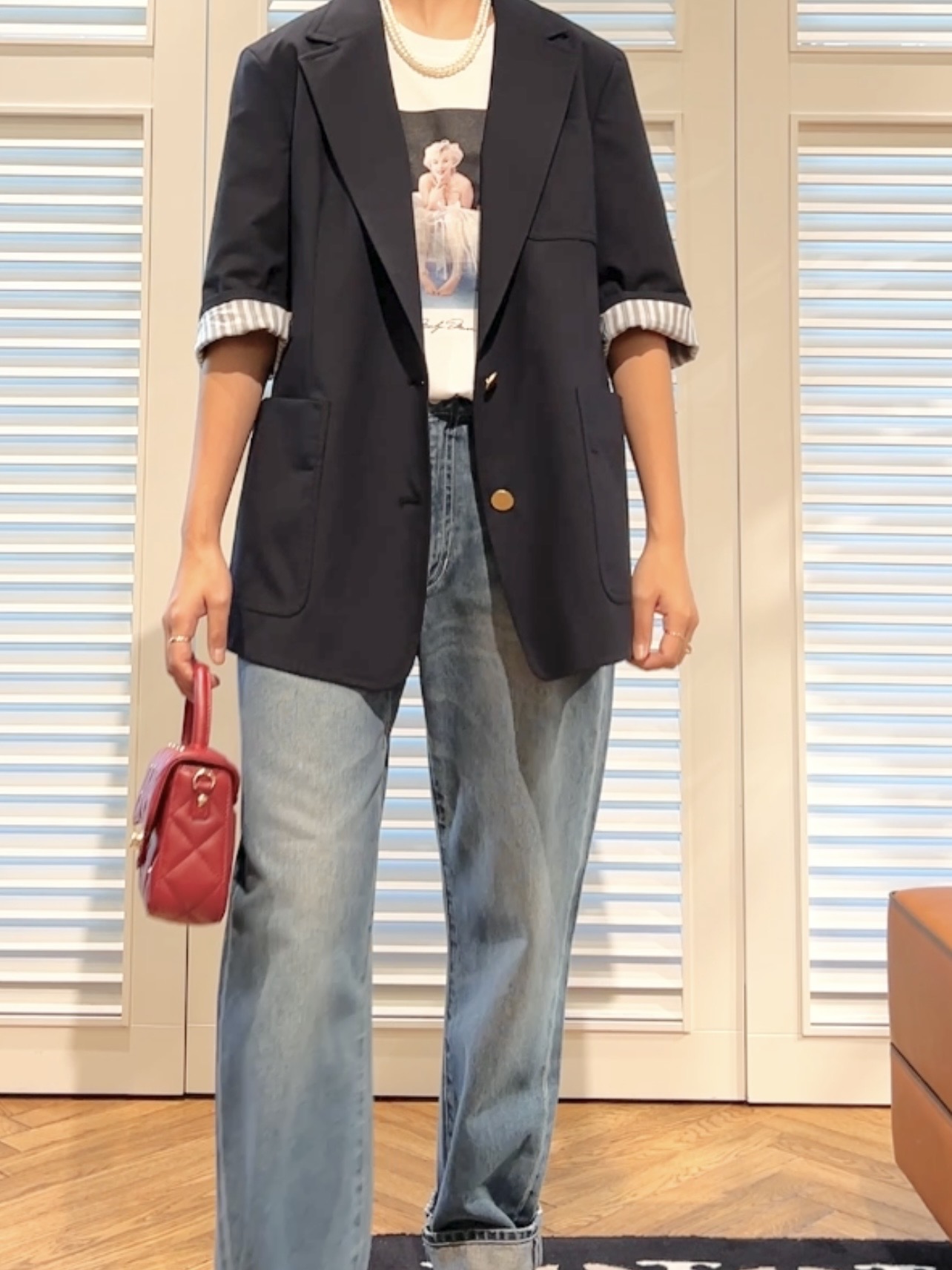 OCHIAIさんの「DRESSTERIOR｜【接触冷感/セットアップ可】 2WAYストレッチスリークオータージャケット」を使ったコーディネート