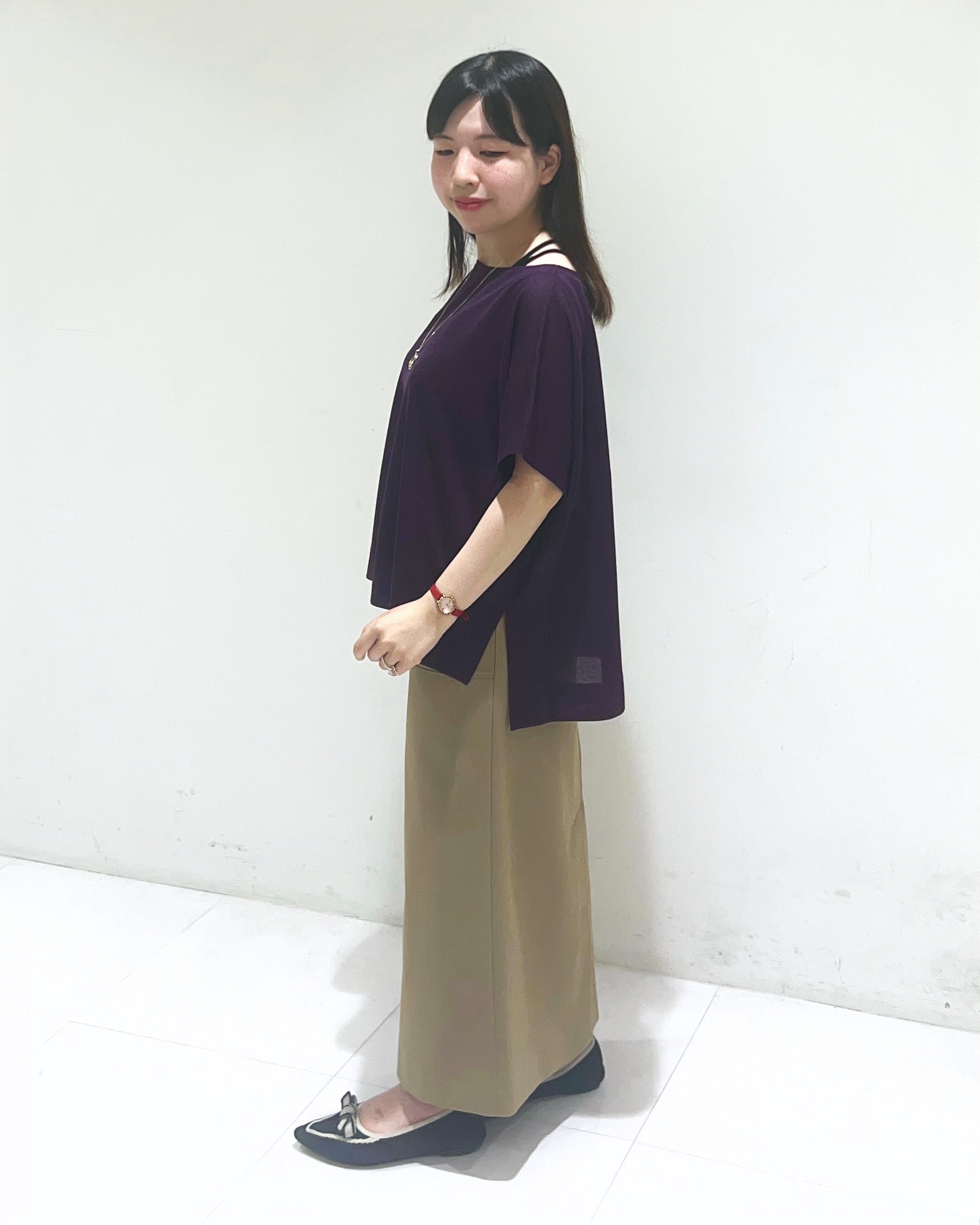 Mitsukiさんの「UNTITLED｜【アンサンブル可/品のある透け感】Tシャツ風ニットトップス」を使ったコーディネート