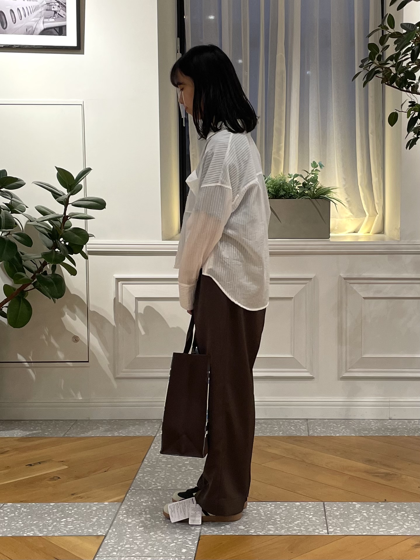Lilyさんの「DRESSTERIOR｜◆シアーストライプクロップドシャツ」を使ったコーディネート