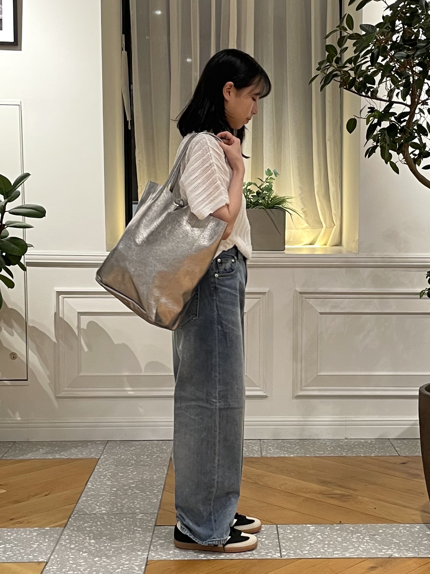 Lilyさんの「DRESSTERIOR｜【体型カバー/日除け】ドルマンスリーブ シアーメッシュプルオーバー」を使ったコーディネート