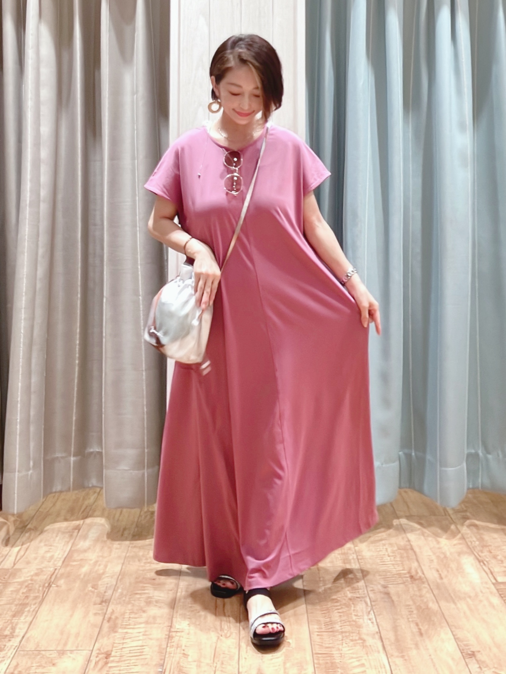 aaamiさんの「SHOO･LA･RUE｜【UV/体型カバー】冷房や朝晩の冷え込み対策にも さらとろ5分袖カーディガン」を使ったコーディネート