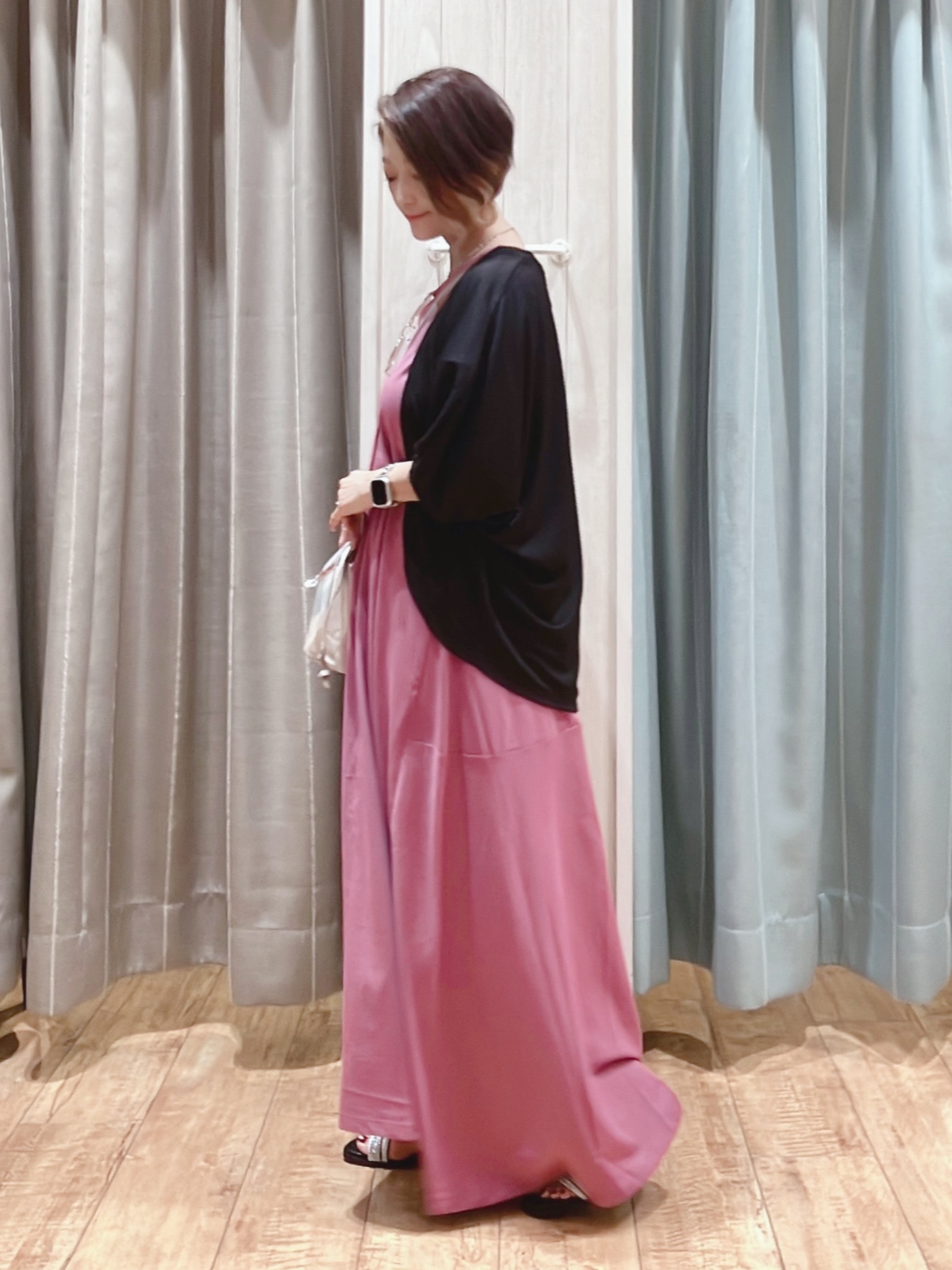 aaamiさんの「SHOO･LA･RUE｜【UV/体型カバー】冷房や朝晩の冷え込み対策にも さらとろ5分袖カーディガン」を使ったコーディネート