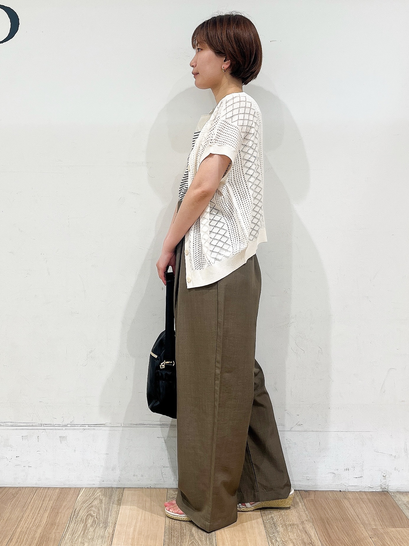 山さんさんの「grove｜【2WAY・洗える】透かし編みニットベスト」を使ったコーディネート