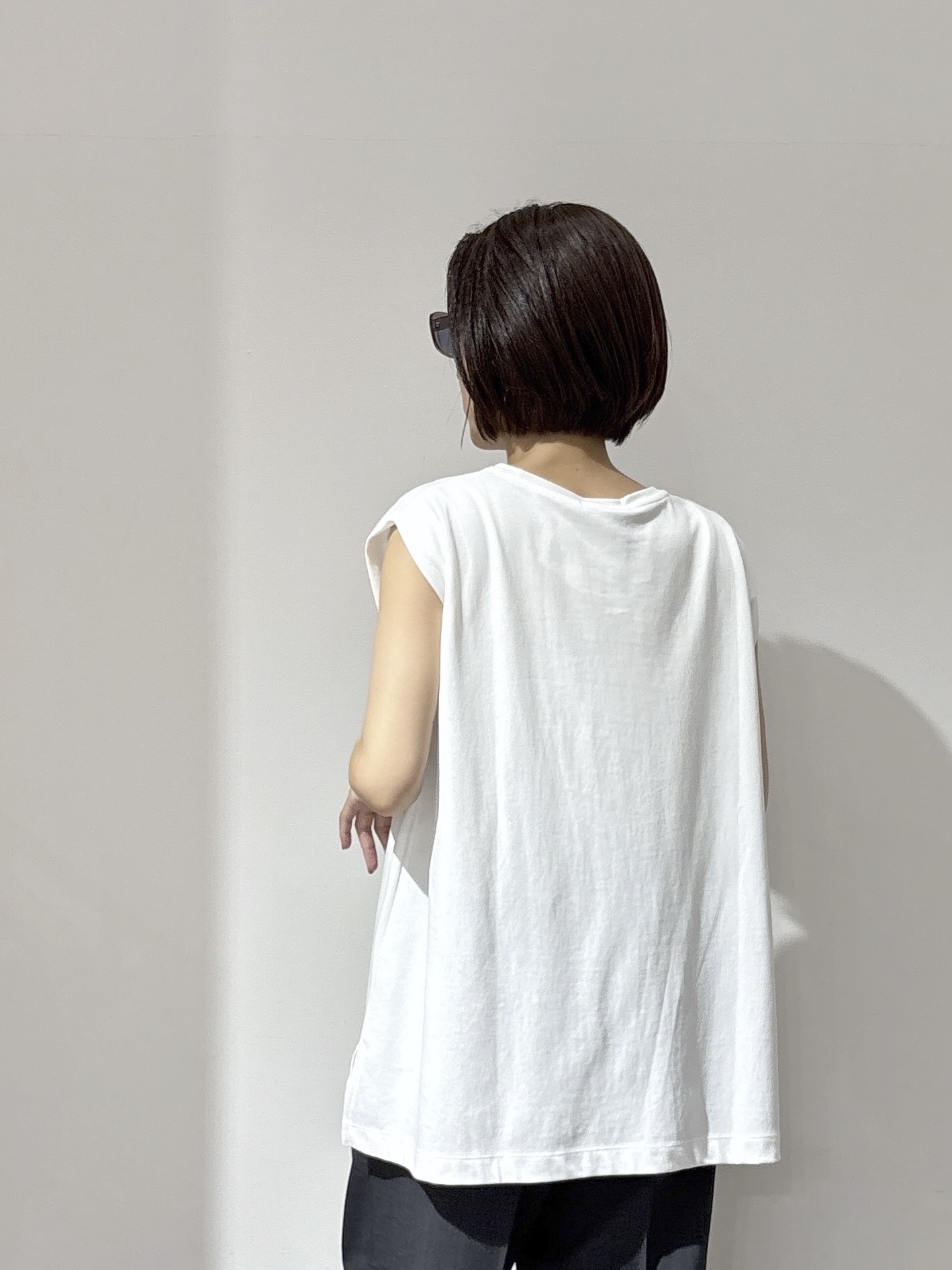 NAKAさんの「OPAQUE.CLIP｜【UV／接触冷感】スーパーアイス ノースリーブカットソー《洗濯機OK》」を使ったコーディネート