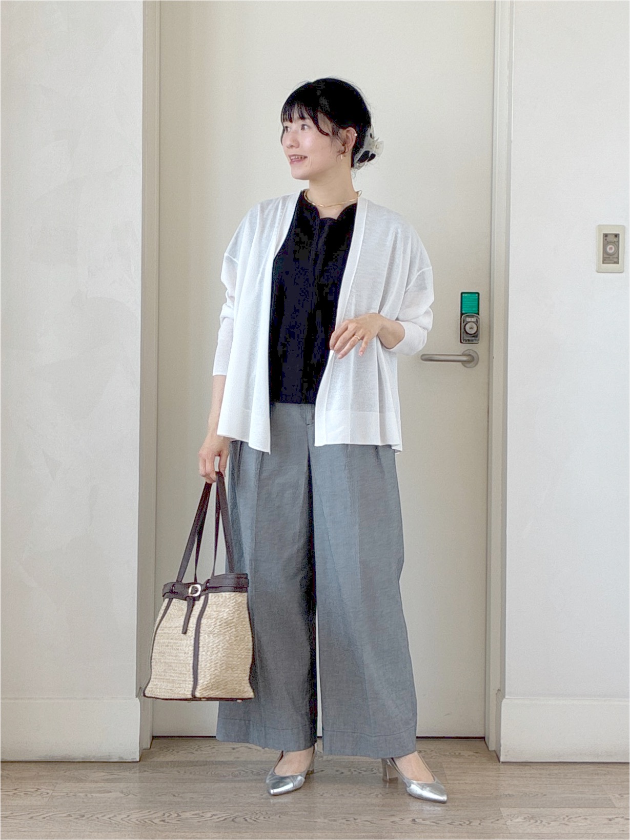  beni_gingerさんの「Reflect｜【冷房対策に◎】すっきり見え着流しカーディガン」を使ったコーディネート