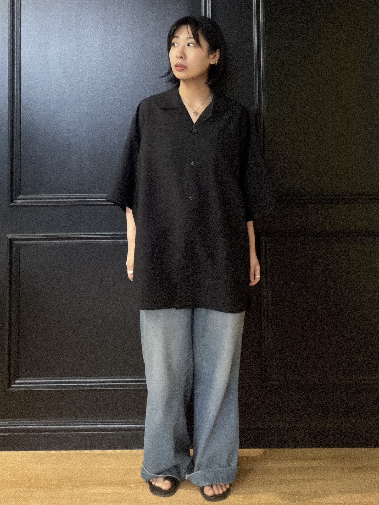 abeさんの「tk.TAKEO KIKUCHI｜【セットアップ対応可／吸水速乾】セオ&alpha;（R）開襟シャツ」を使ったコーディネート