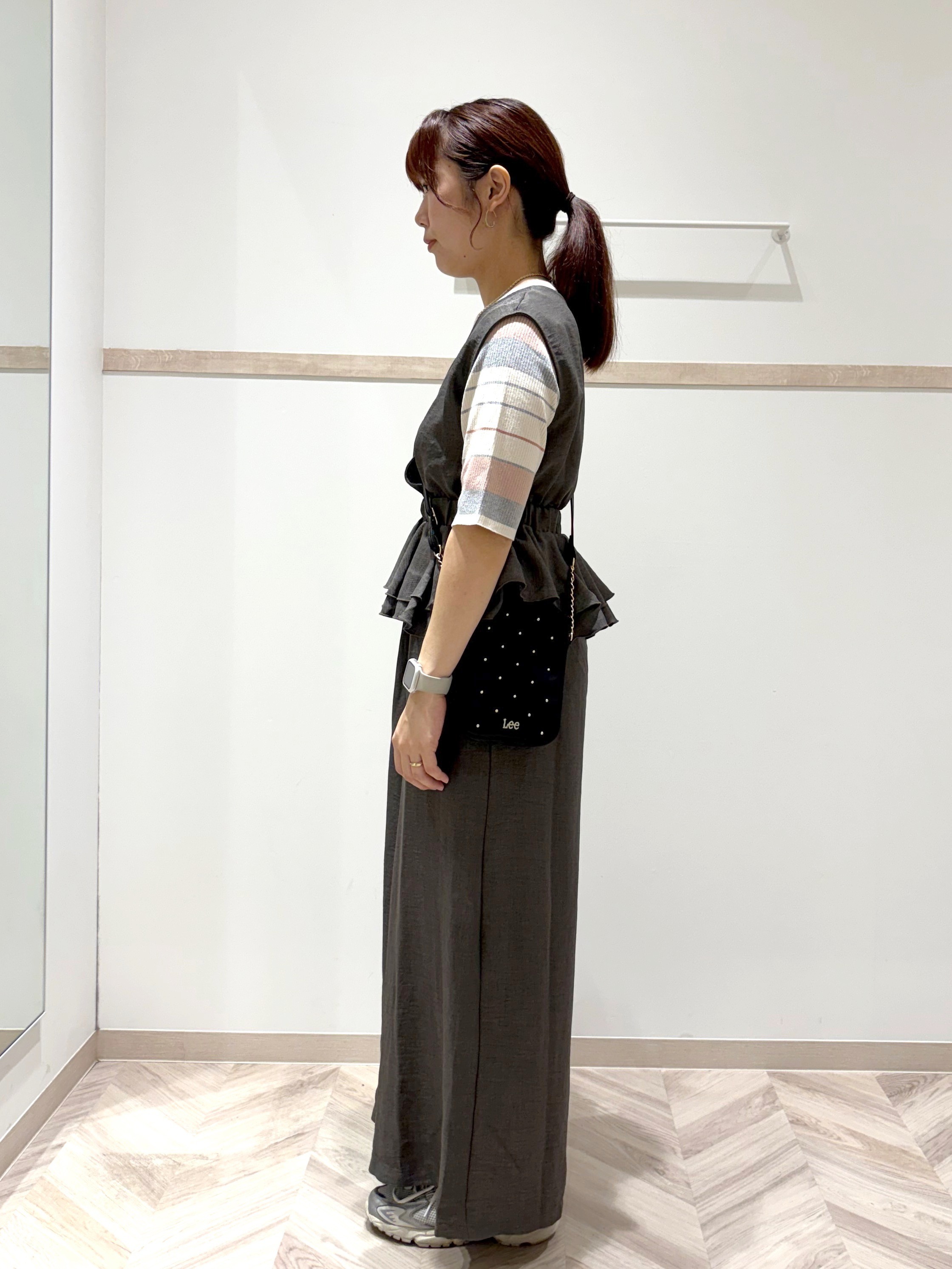 donpiさんの「SHOO･LA･RUE｜【S-LL】オンオフ着られる マルチボーダーリブニット」を使ったコーディネート
