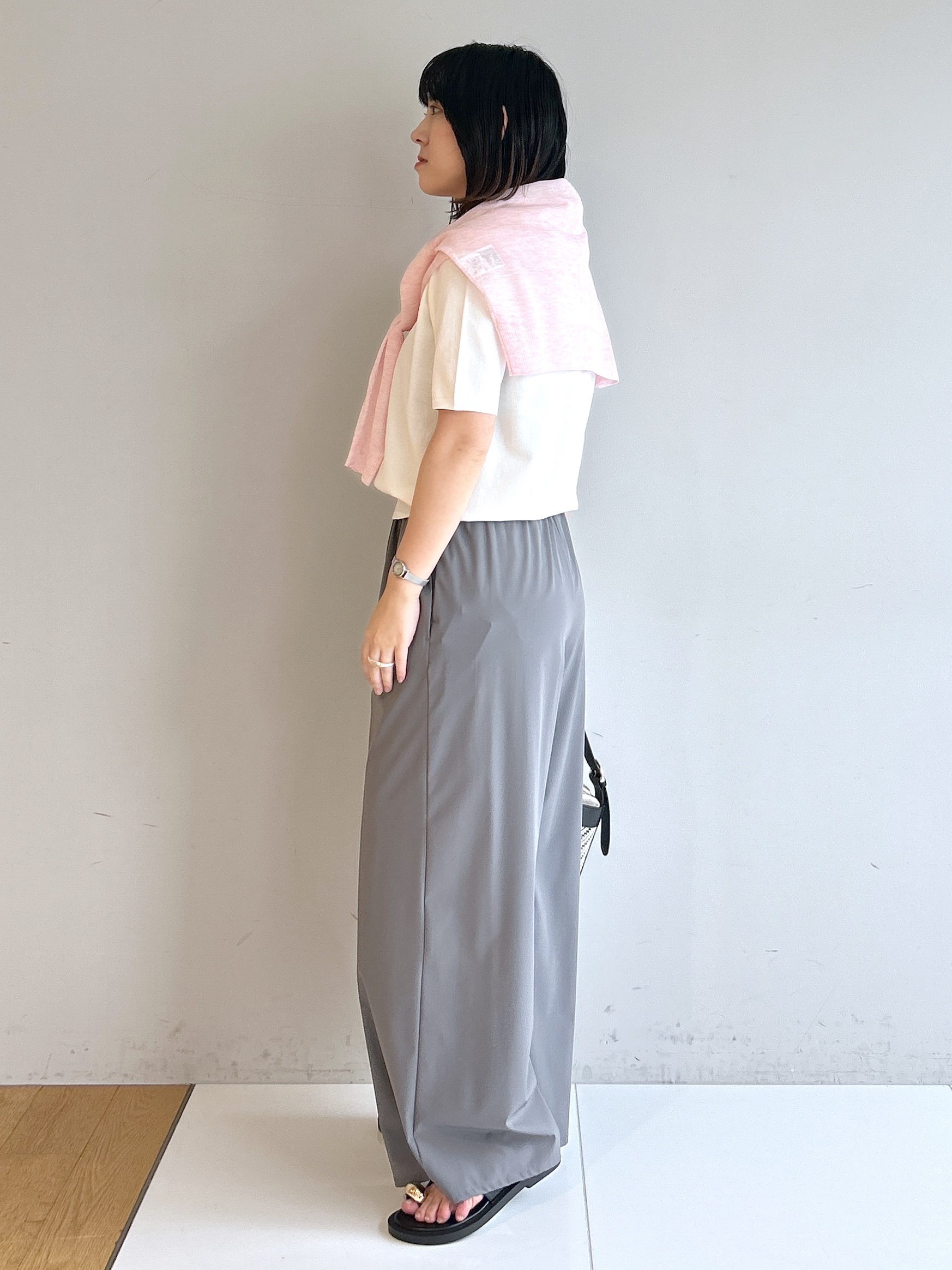 Hirokaさんの「Dessin｜【9色展開/接触冷感/UVカット】ドライタッチサマーニットT」を使ったコーディネート