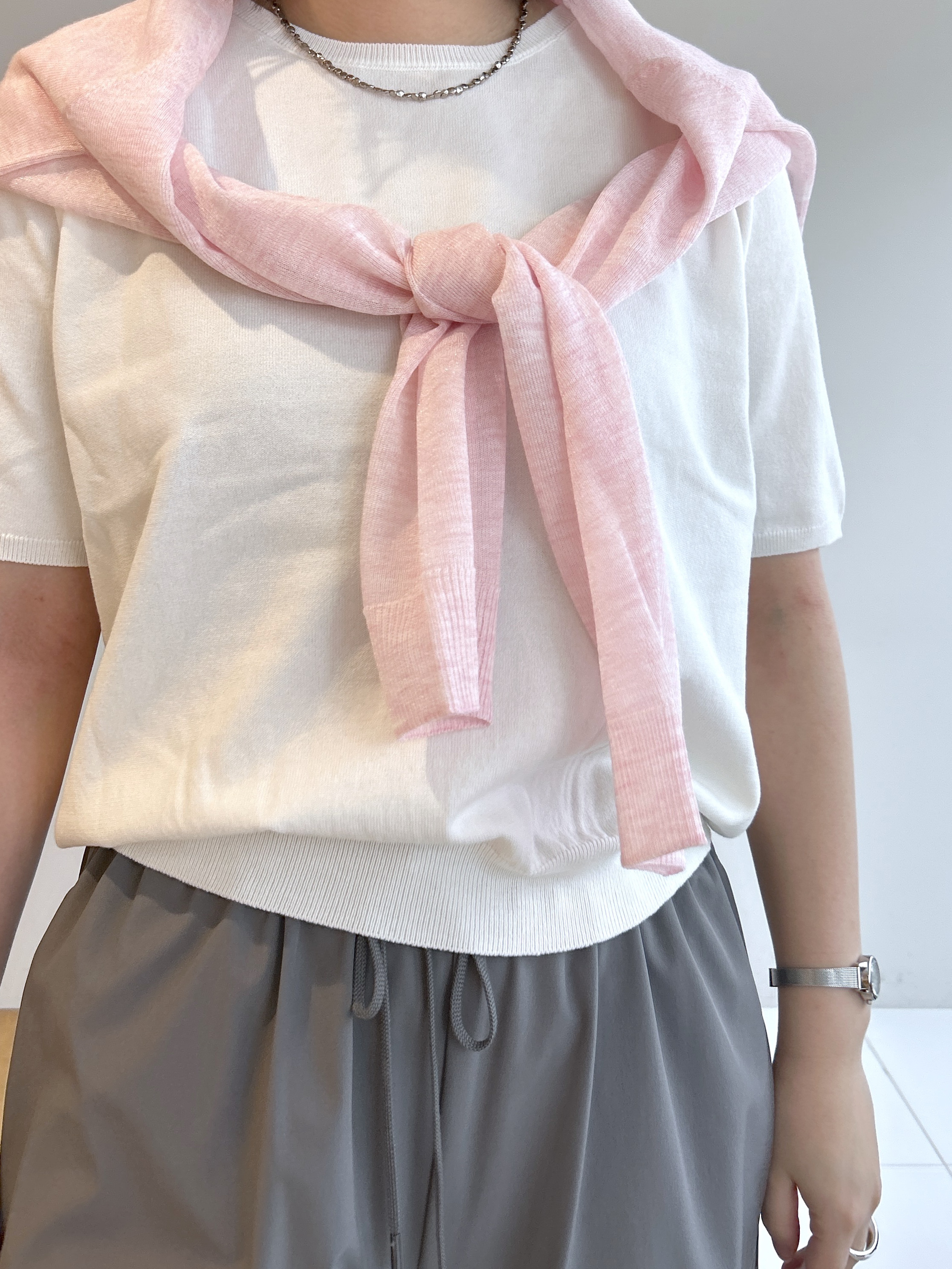 Hirokaさんの「Dessin｜【9色展開/接触冷感/UVカット】ドライタッチサマーニットT」を使ったコーディネート