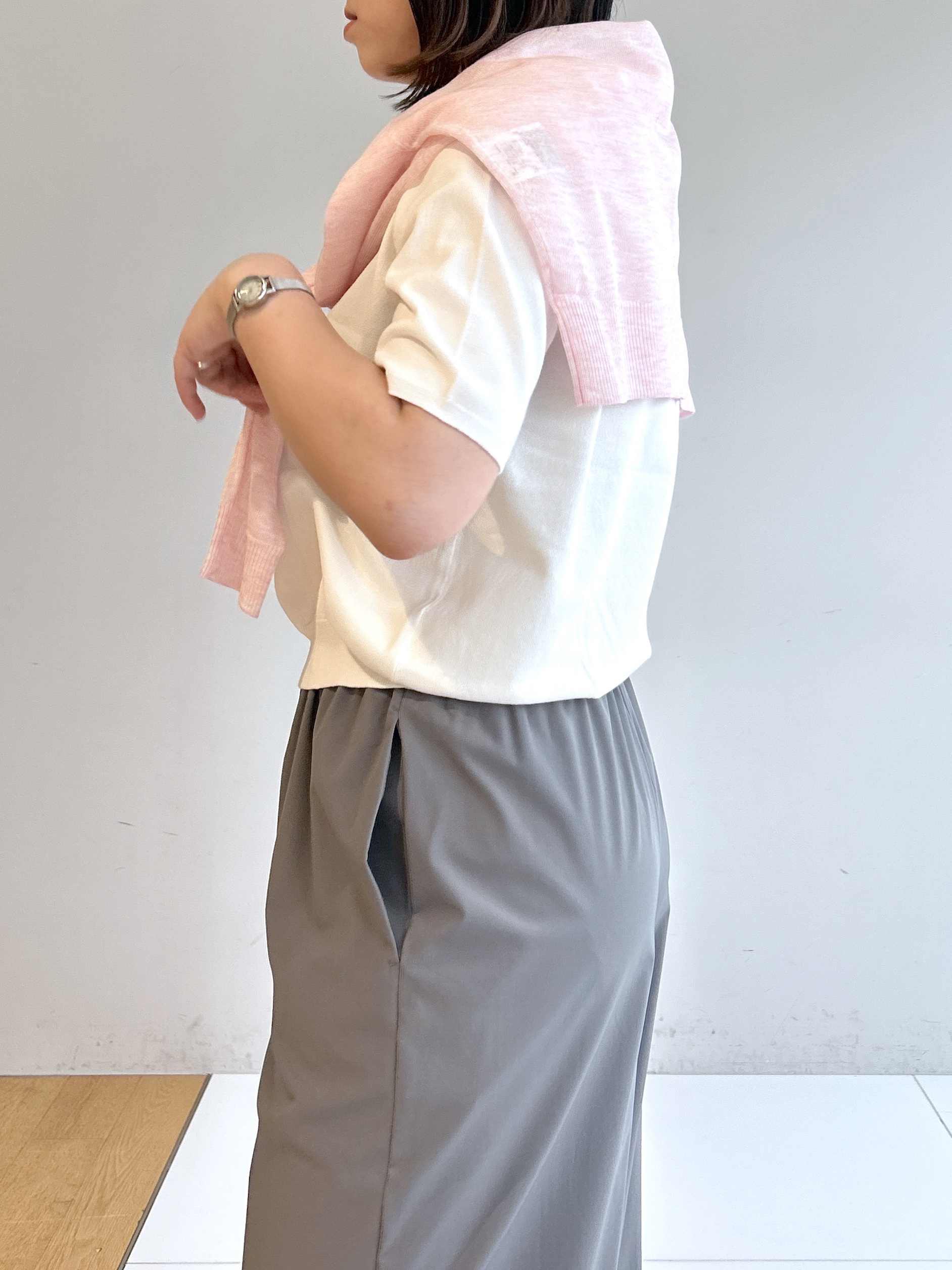 Hirokaさんの「Dessin｜【9色展開/接触冷感/UVカット】ドライタッチサマーニットT」を使ったコーディネート