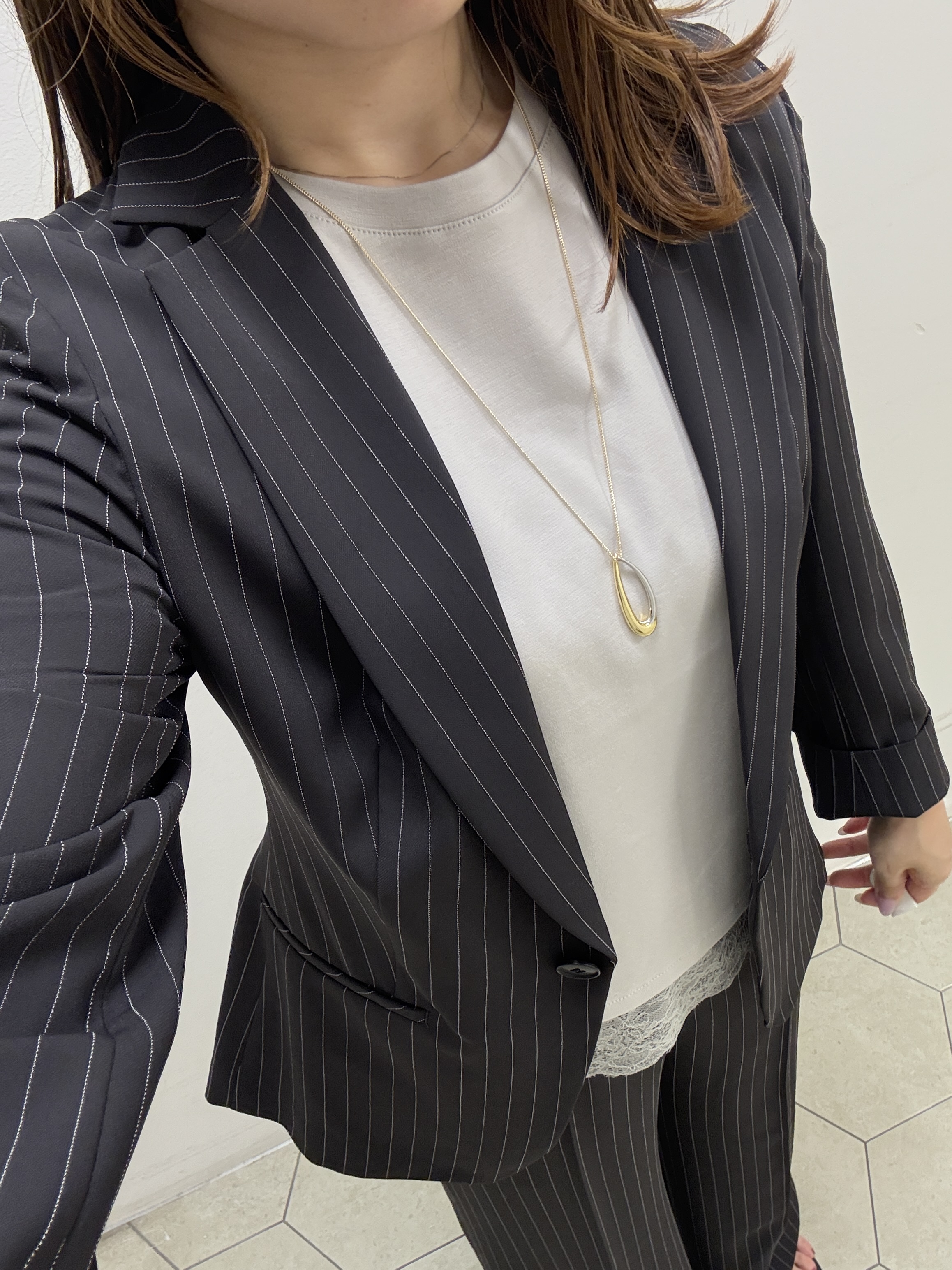 kahoさんの「INDIVI｜【初秋/UVケア/着る日傘】 テーラードジャケット」を使ったコーディネート