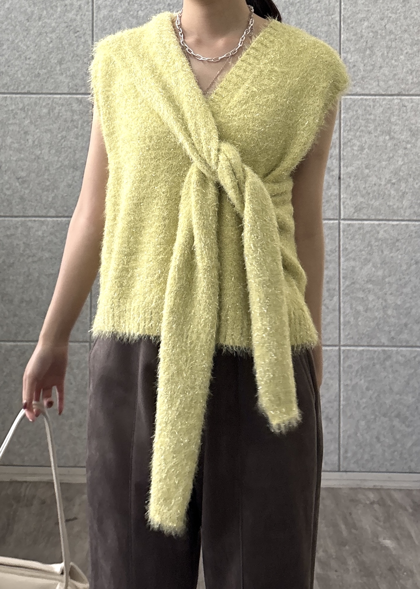 Renoさんの「INDIVI｜シャギーニット ストール付きトップス」を使ったコーディネート