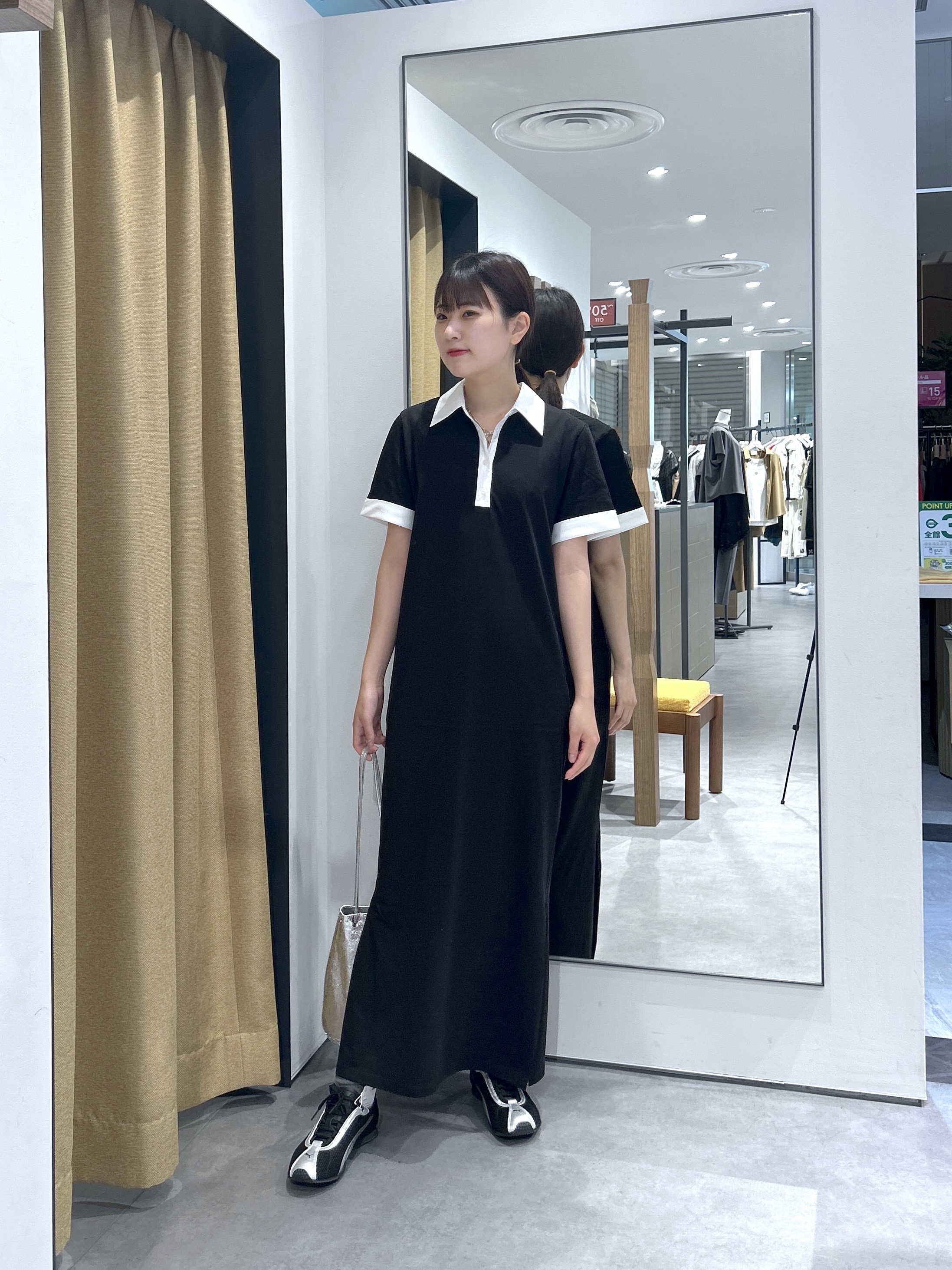 Renoさんの「INDIVI｜ポロ衿カットソーワンピ―ス」を使ったコーディネート
