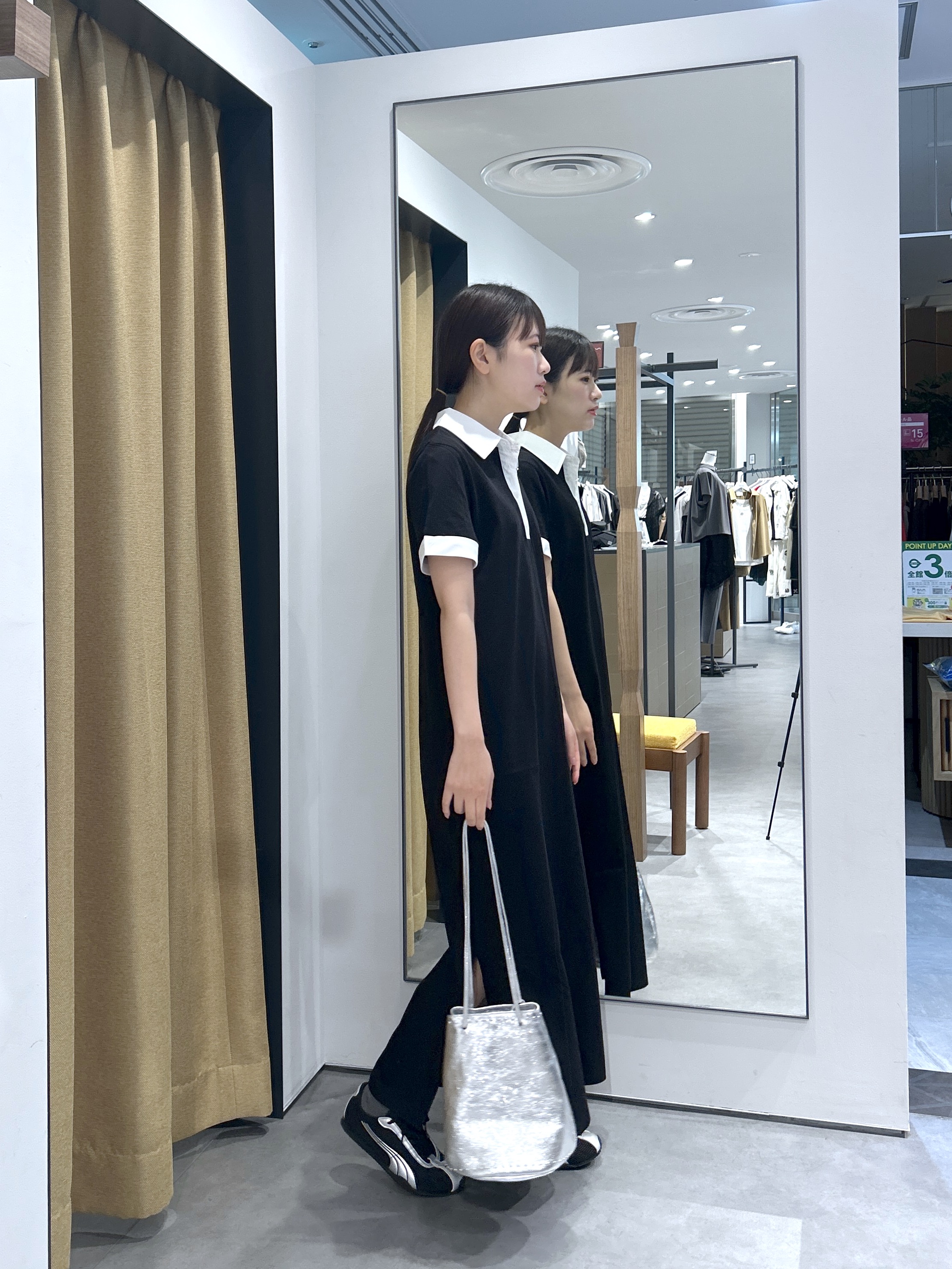 Renoさんの「INDIVI｜ポロ衿カットソーワンピ―ス」を使ったコーディネート