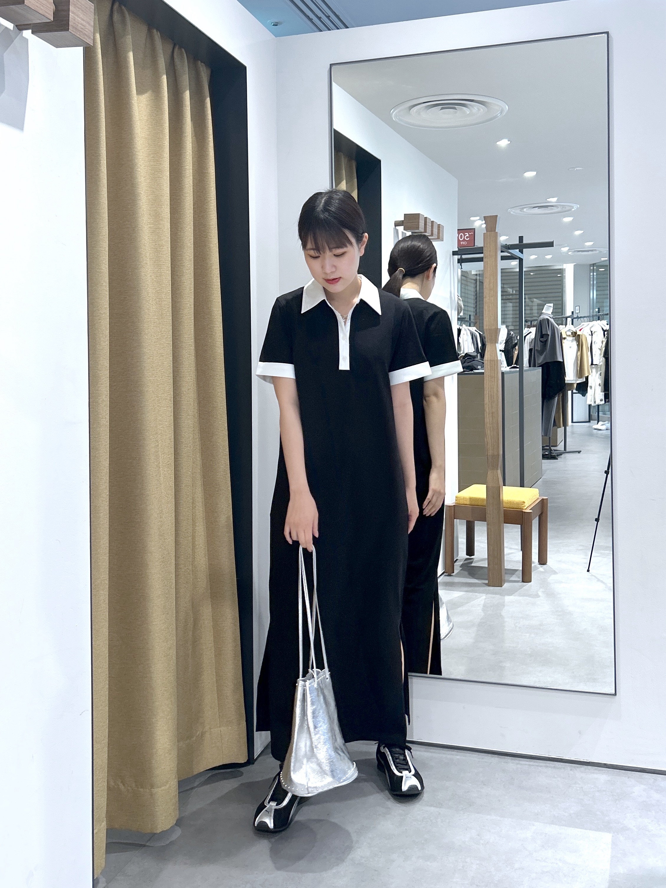 Renoさんの「INDIVI｜ポロ衿カットソーワンピ―ス」を使ったコーディネート