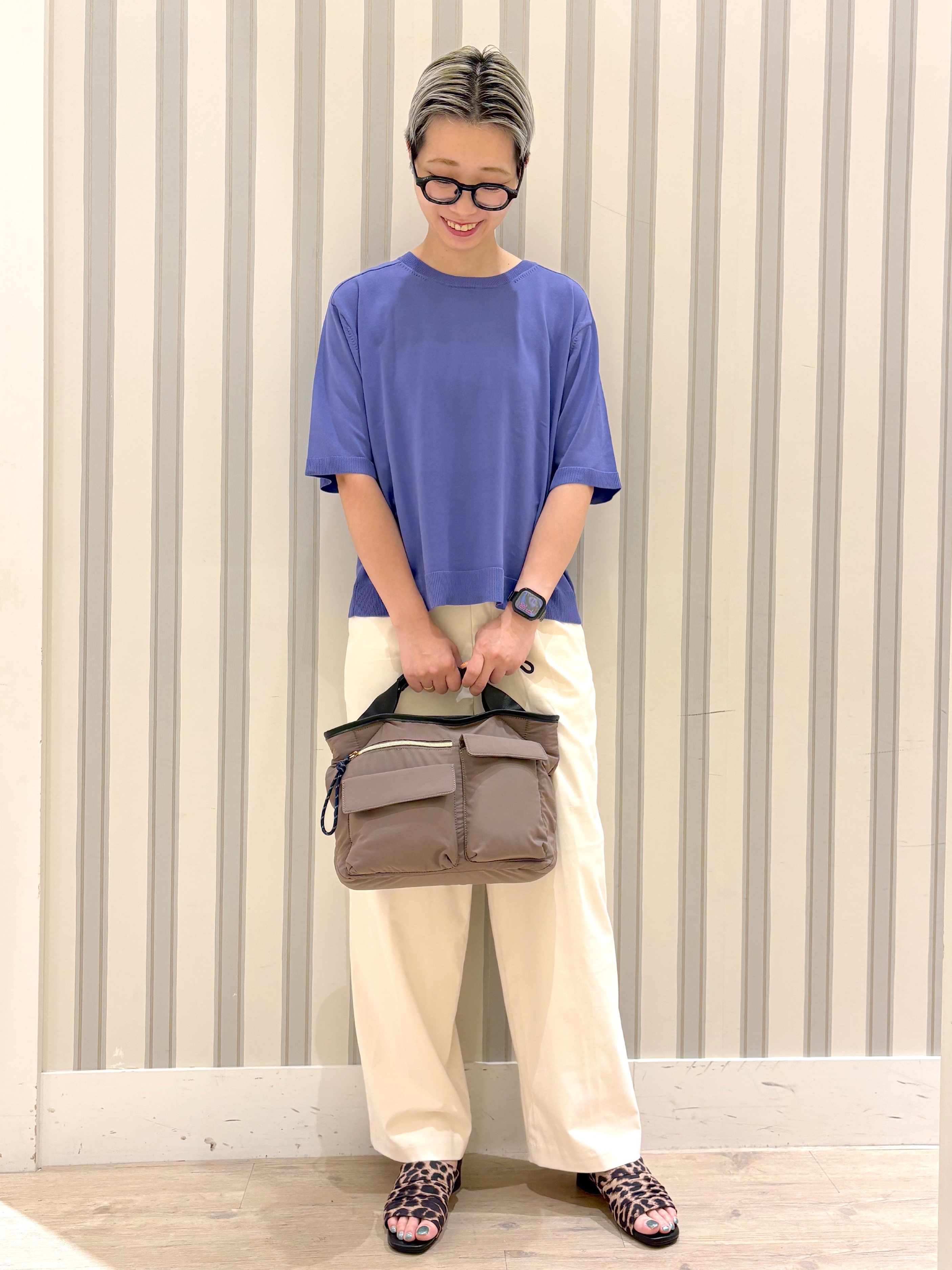  Ayumiさんの「grove｜【UVカット・洗濯機◎】Tシャツ感覚で着られるコットン混ニット」を使ったコーディネート