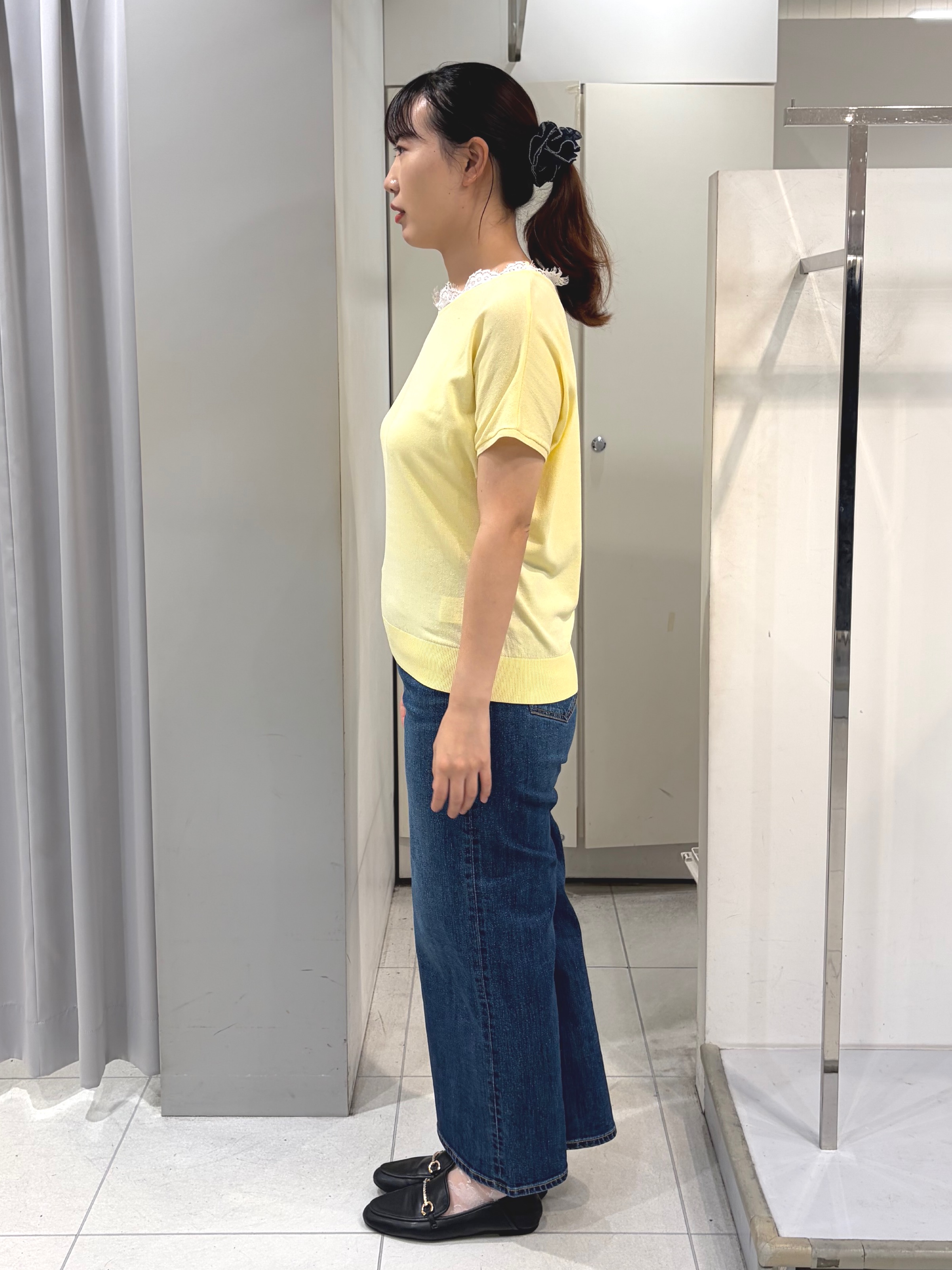 AZUSAさんの「Reflect｜【二の腕カバー／手洗い可】ネックレース フレンチスリーブニット」を使ったコーディネート