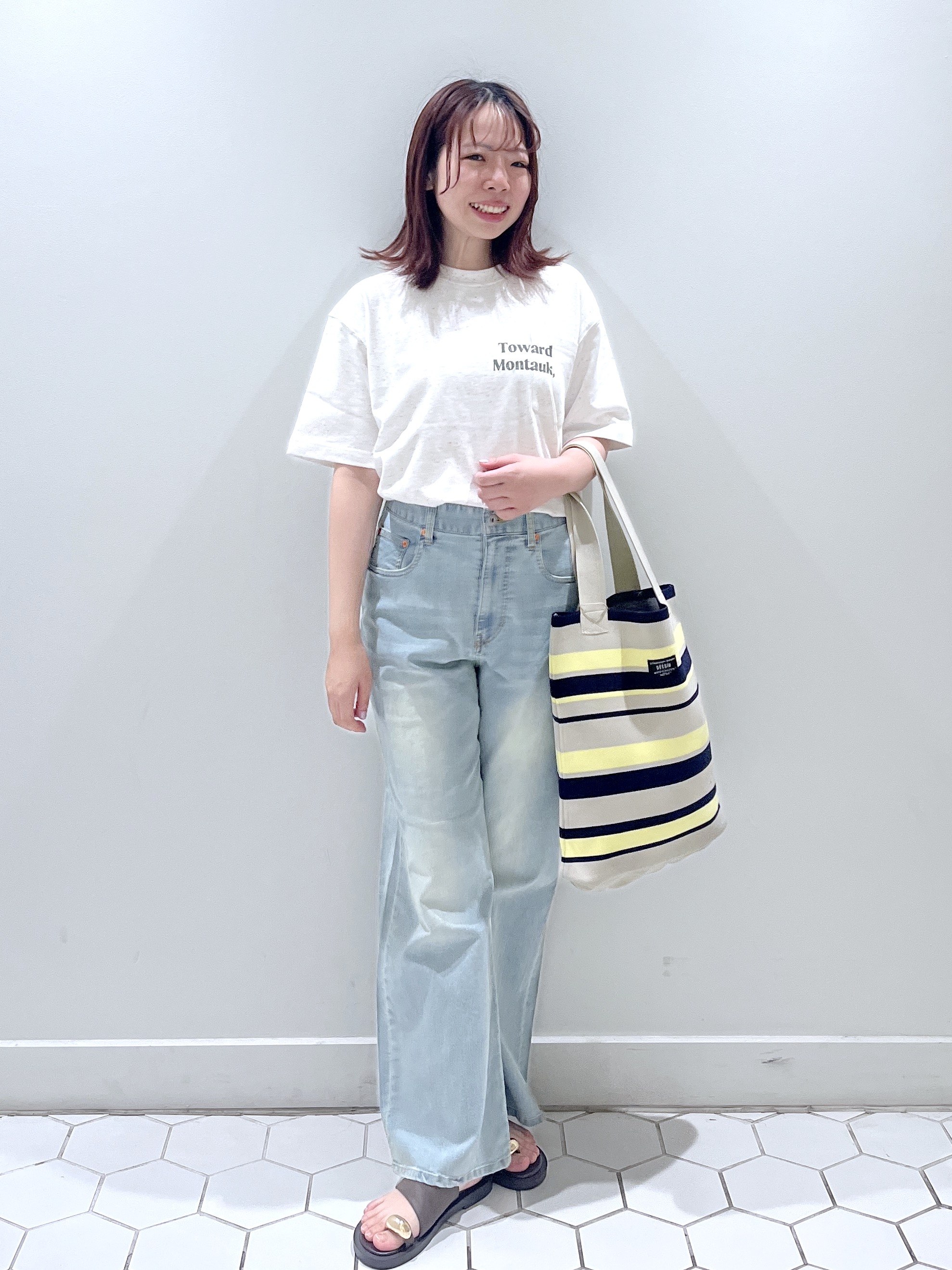 Makinoさんの「Dessin｜【秋羽織り/洗える】ドルマンスリーブ 6分袖シアーシャツブルゾン」を使ったコーディネート