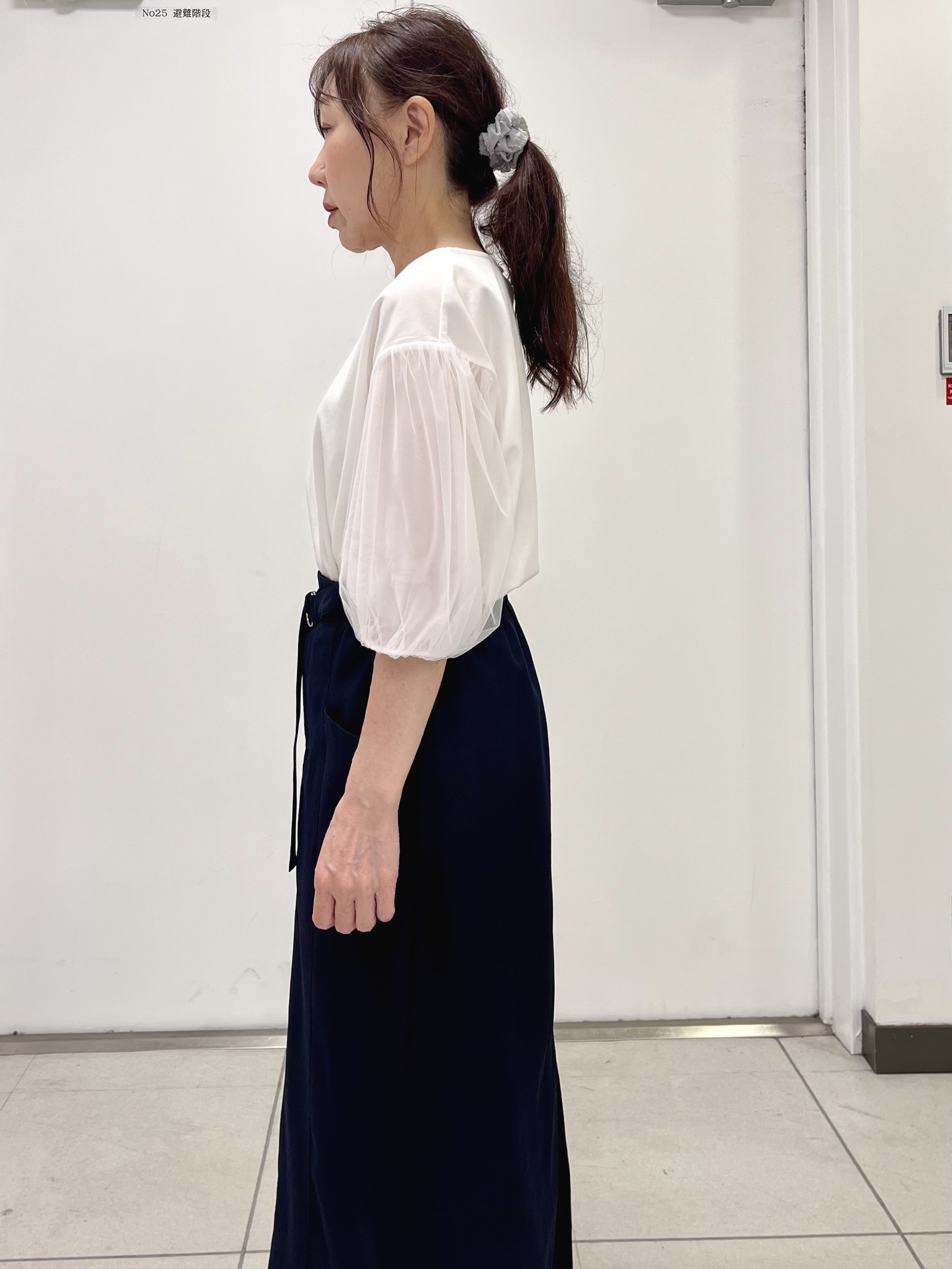しみさんの「Reflect｜【UVカット／接触冷感／吸水速乾】チュールスリーブプルオーバー」を使ったコーディネート