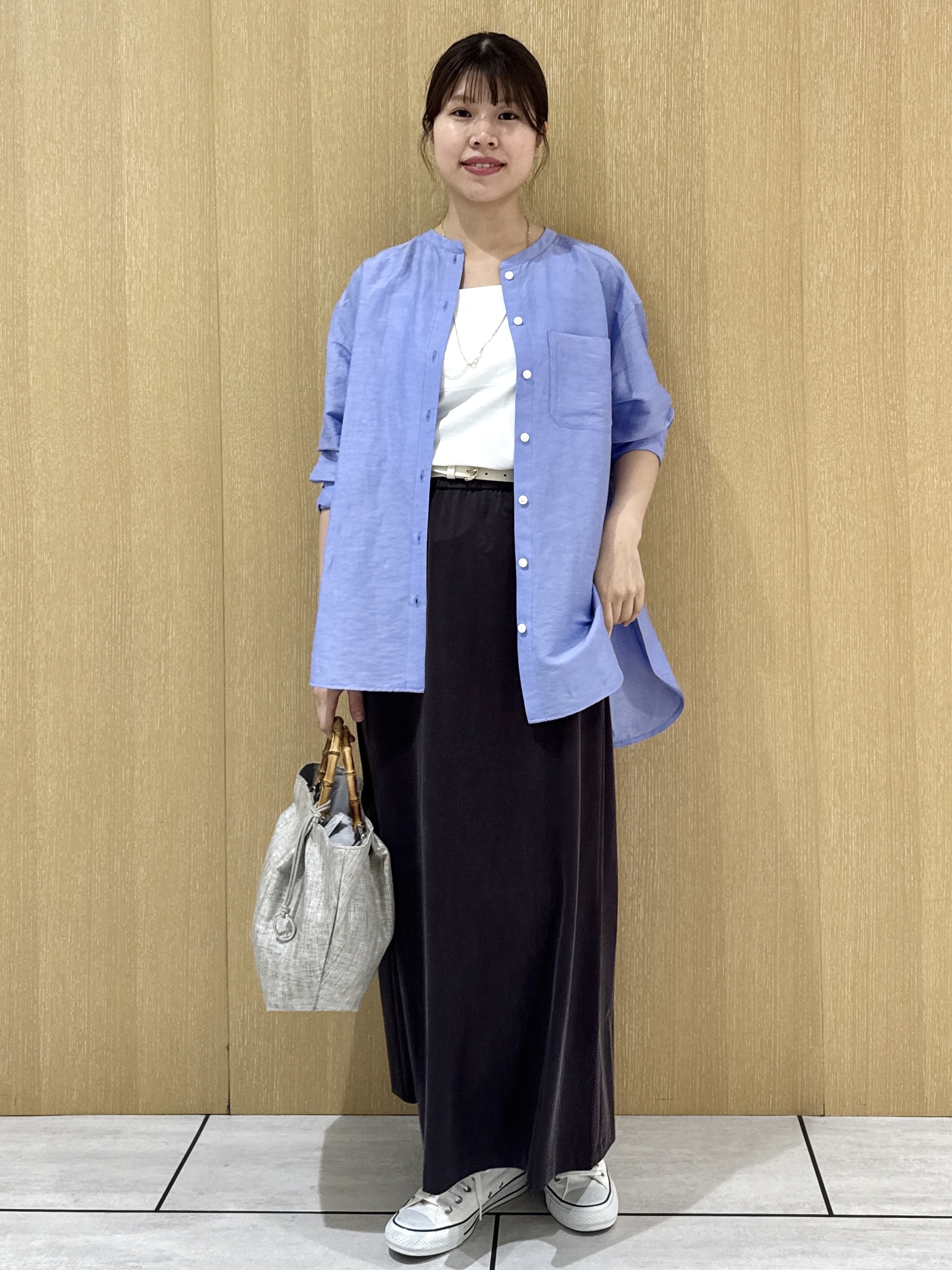 nanaさんの「UNTITLED｜◆【ゆったり/羽織り】リネンミックスバンドカラーシャツ」を使ったコーディネート