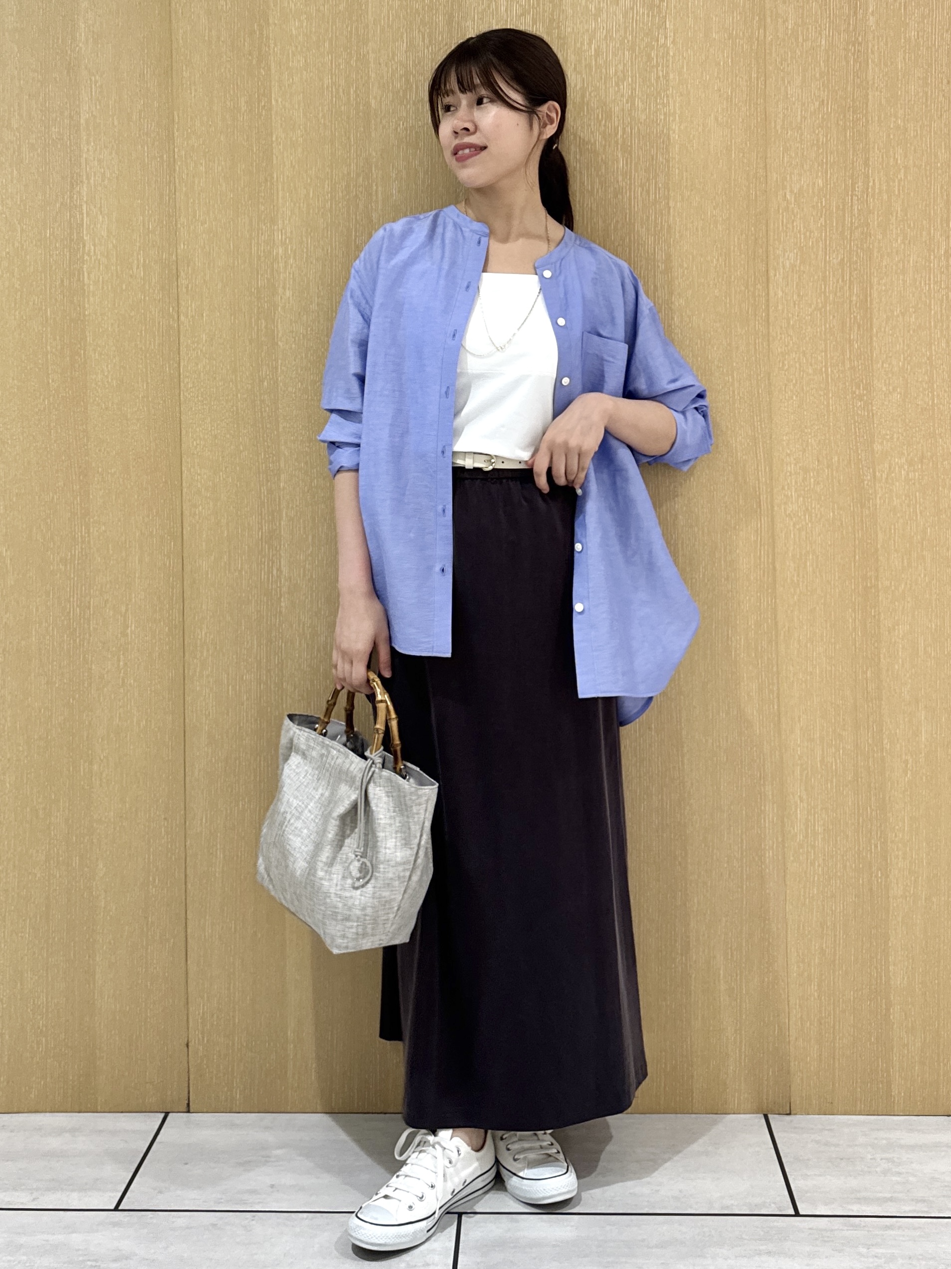 nanaさんの「UNTITLED｜◆【ゆったり/羽織り】リネンミックスバンドカラーシャツ」を使ったコーディネート