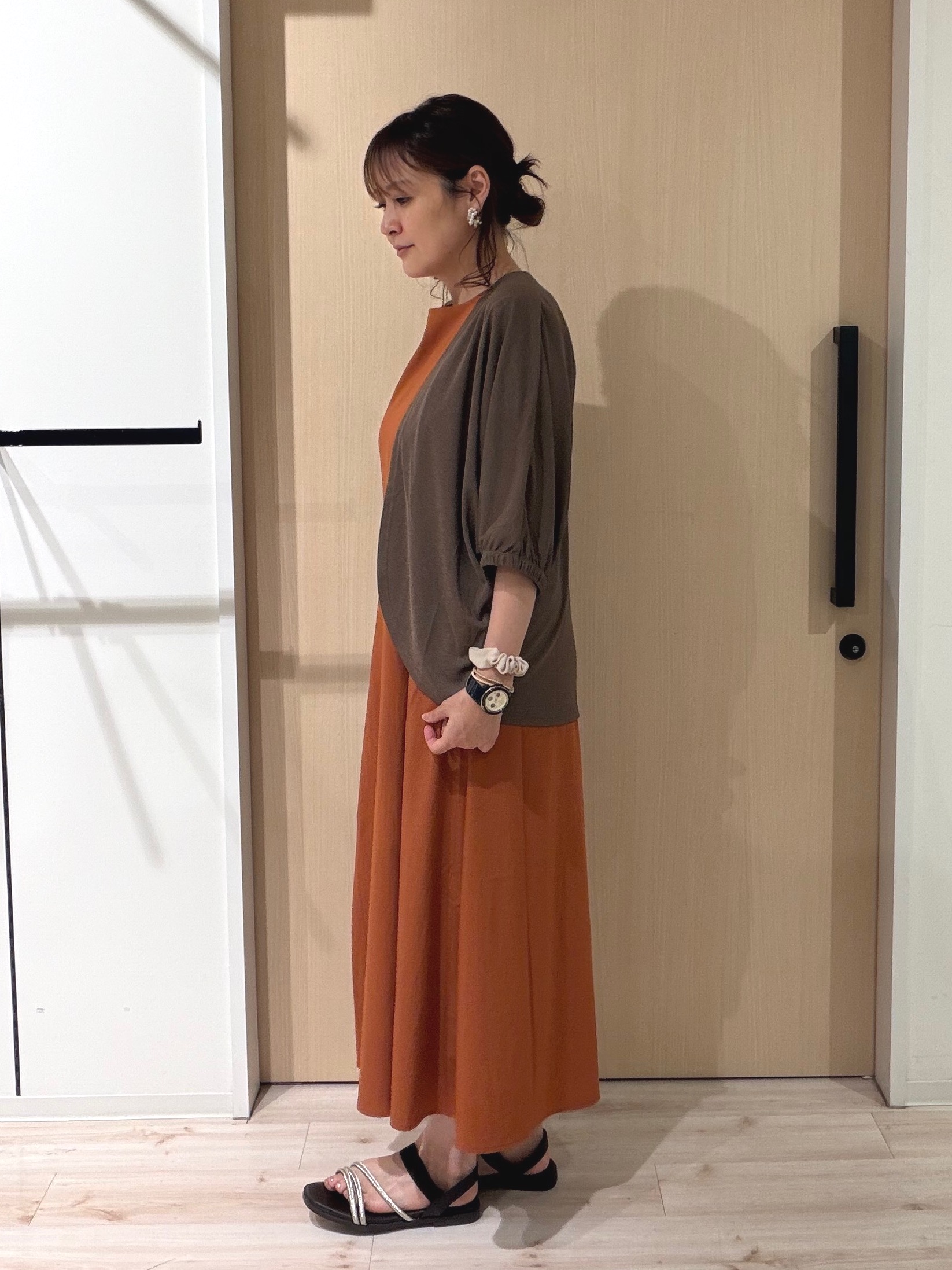 funafunaさんの「SHOO･LA･RUE｜【S-LL/洗濯機可/セットアップ可】軽凛(かろりん) 切替ワンピース」を使ったコーディネート